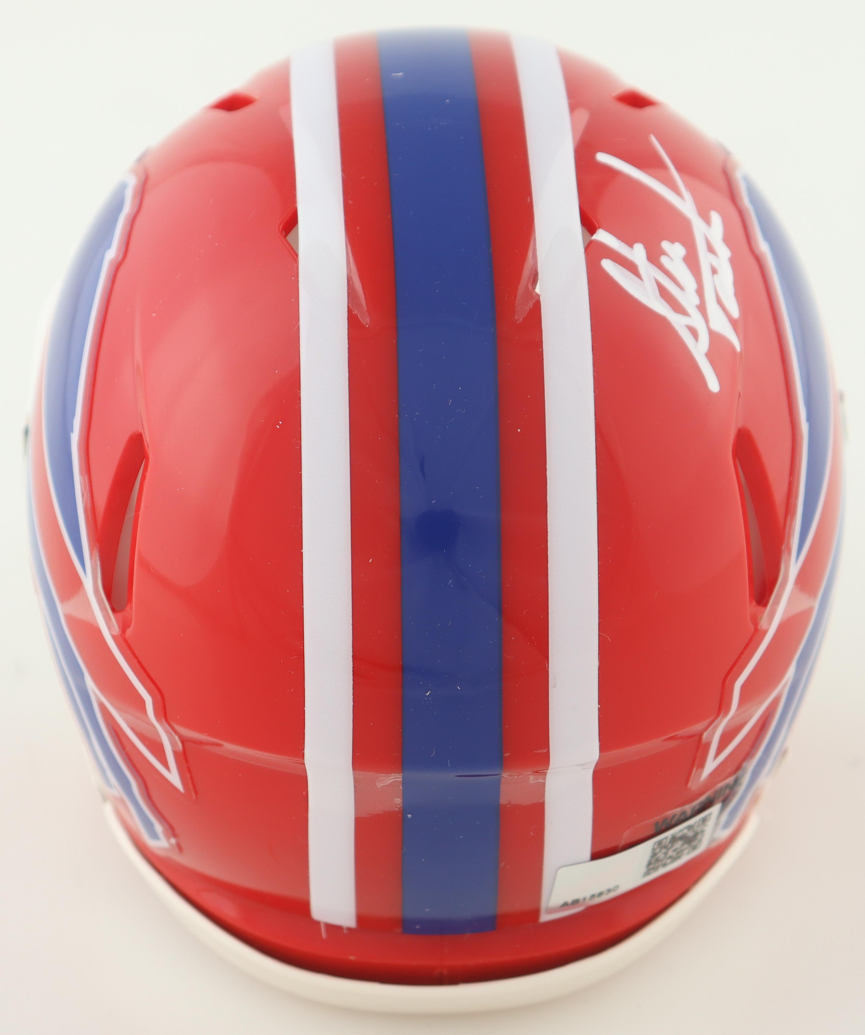 Steve Tasker Signed Bills Speed Mini Helmet (TSE) at PristineAuction.com Steve Tasker Signed Bills Speed Mini Helmet (TSE) at PristineAuction.com