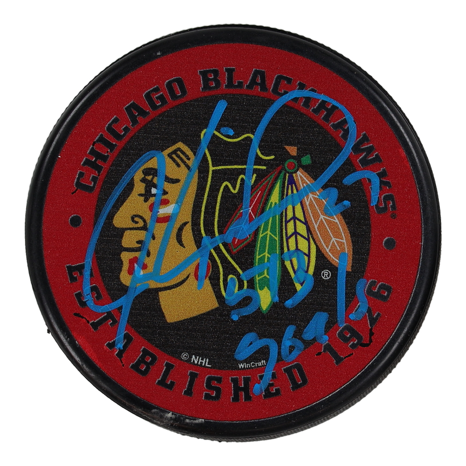 Jeremy Roenick Signed Blackhawks Logo Hockey Puck Inscribed "513 Goals" (PSA) at PristineAuction.com Jeremy Roenick Signed Blackhawks Logo Hockey Puck Inscribed "513 Goals" (PSA) at PristineAuction.com