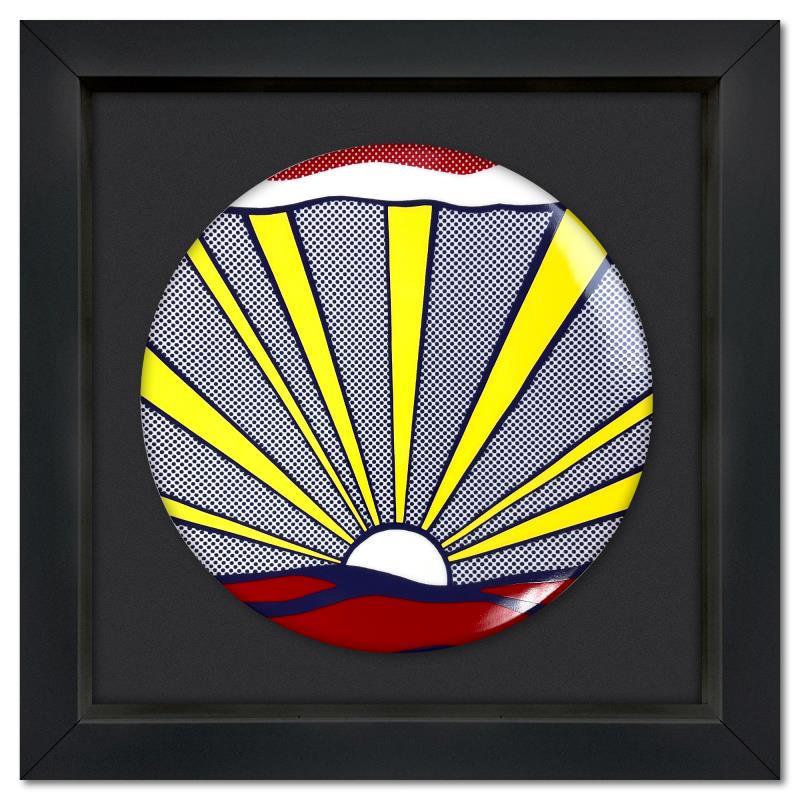 "Sunrise" 16x16 Custom Framed Limoges Porcelain Plate by Roy Lichtenstein at PristineAuction.com "Sunrise" 16x16 Custom Framed Limoges Porcelain Plate by Roy Lichtenstein at PristineAuction.com