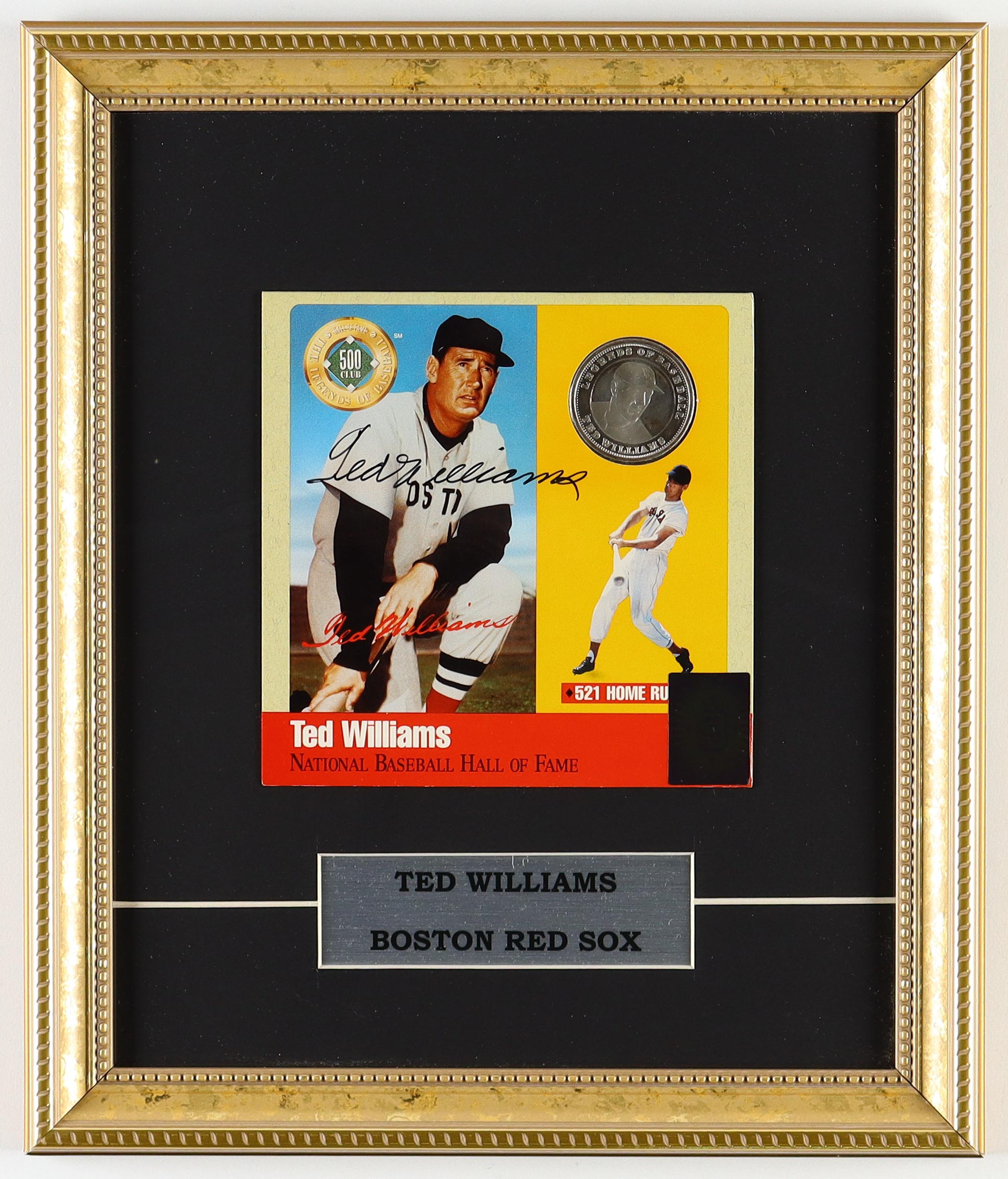 Ted Williams Signed "Legends Of Baseball" Custom Framed Hall Of Fame Photo & Silver Coin Display (Williams) at PristineAuction.com Ted Williams Signed "Legends Of Baseball" Custom Framed Hall Of Fame Photo & Silver Coin Display (Williams) at PristineAuction.com