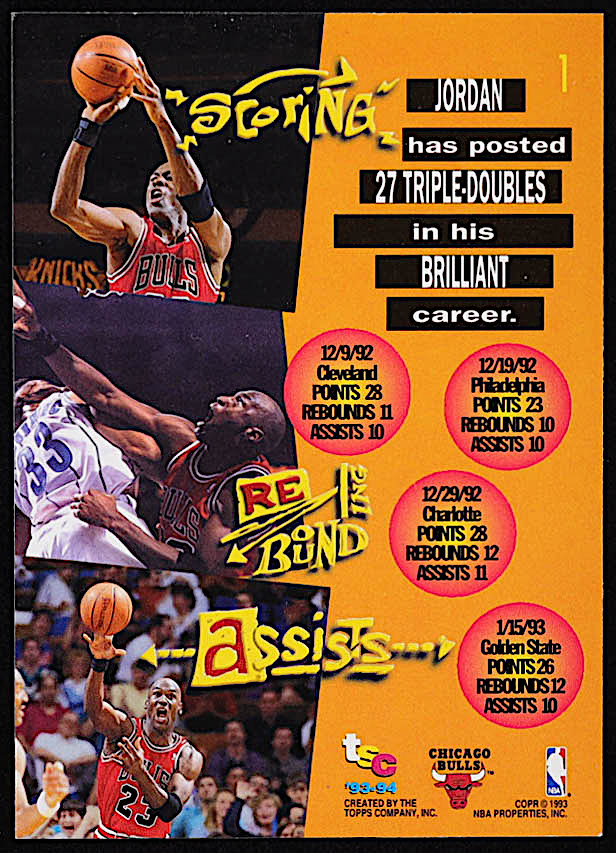 Michael Jordan 1993-94 Stadium Club #1 TD at PristineAuction.com Michael Jordan 1993-94 Stadium Club #1 TD at PristineAuction.com