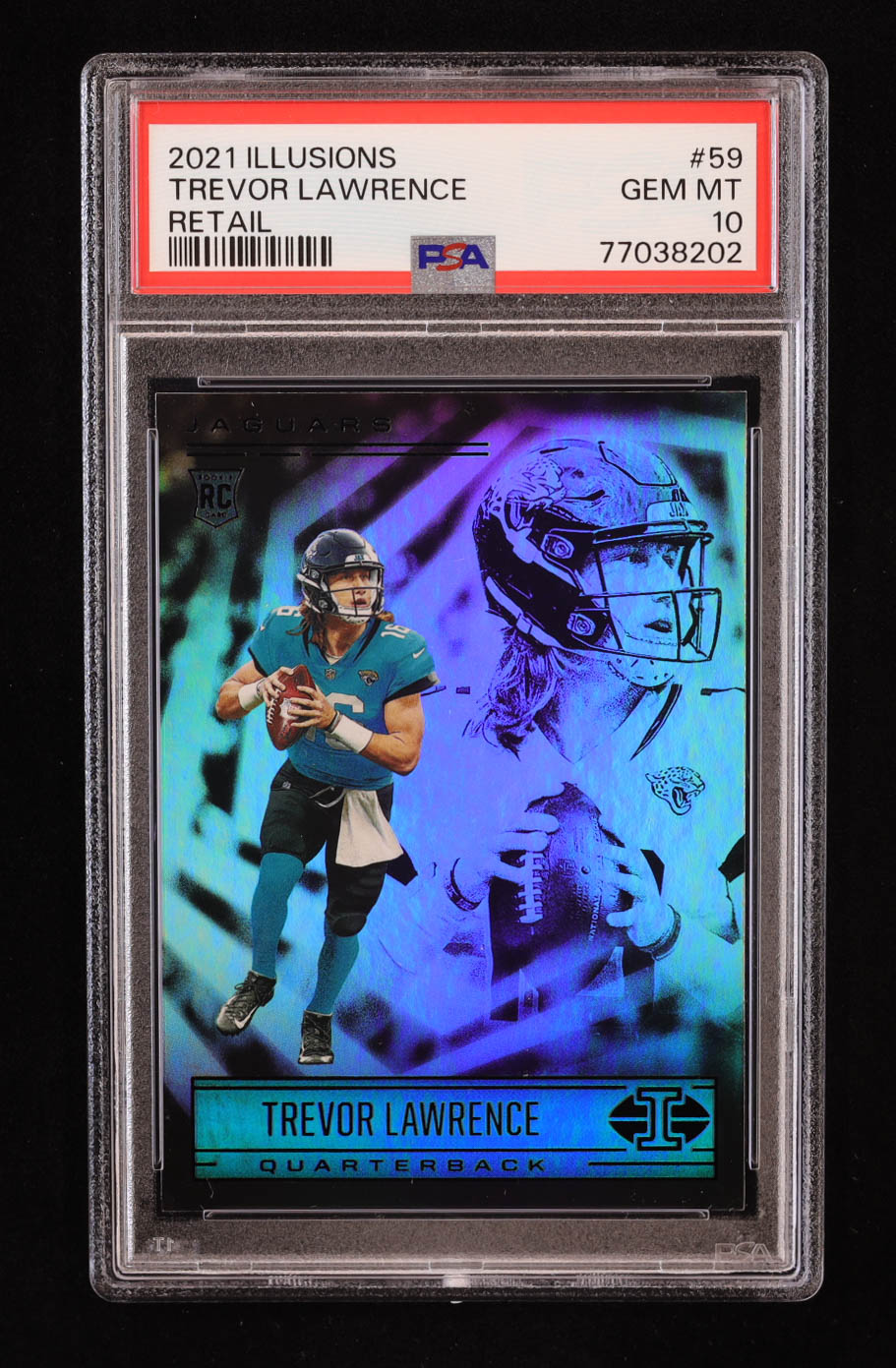 Trevor Lawrence 2021 Panini Illusions Retail #59 RC (PSA 10) at PristineAuction.com Trevor Lawrence 2021 Panini Illusions Retail #59 RC (PSA 10) at PristineAuction.com