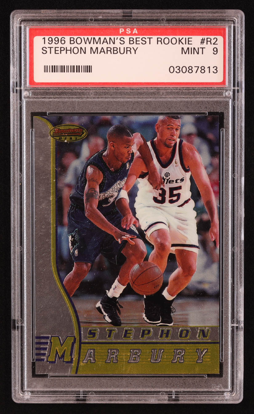 Stephon Marbury 1996-97 Bowman's Best #R2 RC (PSA 9) at PristineAuction.com Stephon Marbury 1996-97 Bowman's Best #R2 RC (PSA 9) at PristineAuction.com