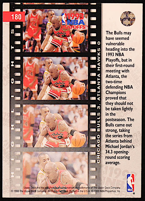Michael Jordan / Stacey Augmon 1993-94 Upper Deck #180 PO at PristineAuction.com Michael Jordan / Stacey Augmon 1993-94 Upper Deck #180 PO at PristineAuction.com