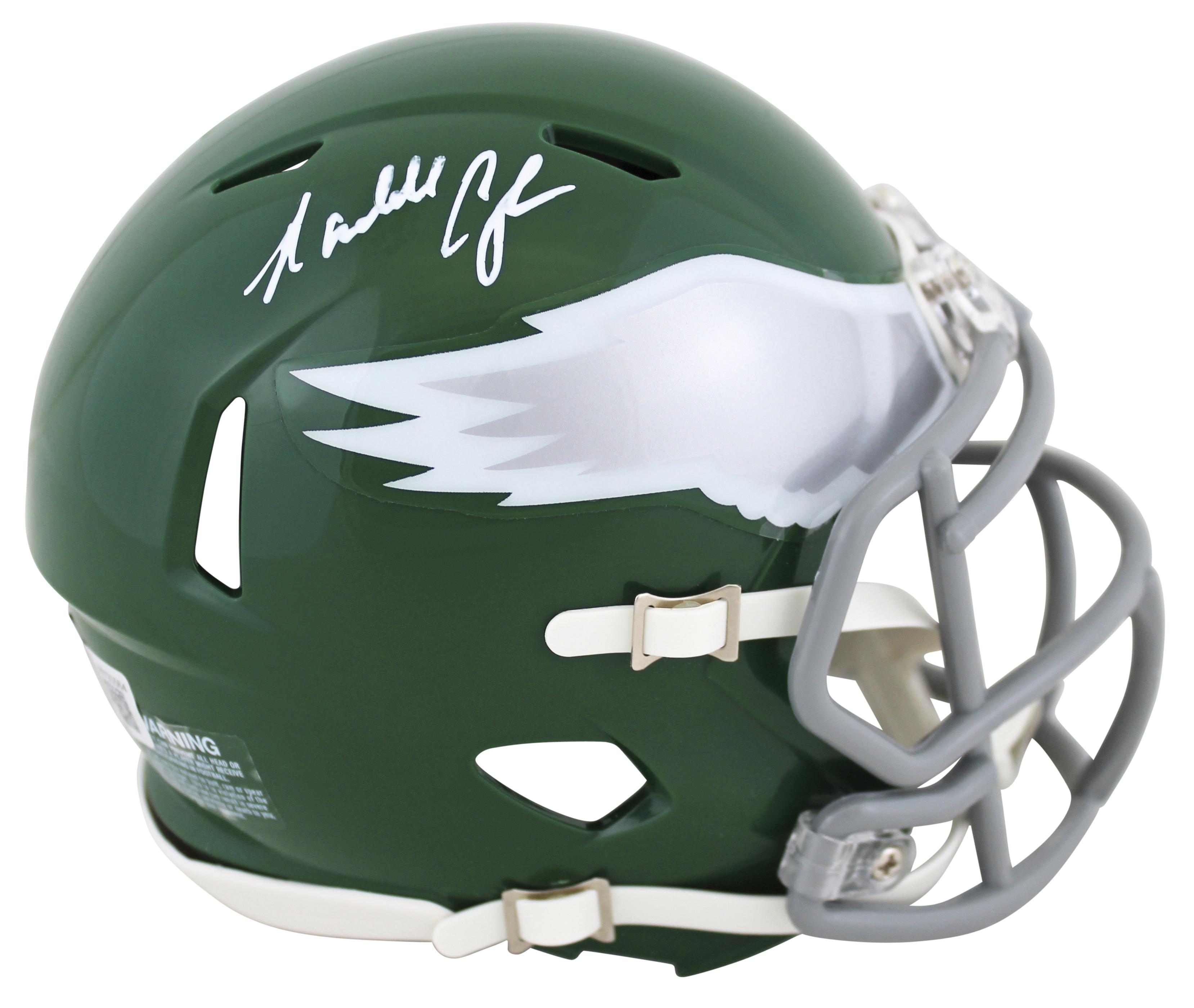 Randall Cunningham Signed Eagles Speed Mini Helmet with Display Case (Beckett) at PristineAuction.com Randall Cunningham Signed Eagles Speed Mini Helmet with Display Case (Beckett) at PristineAuction.com