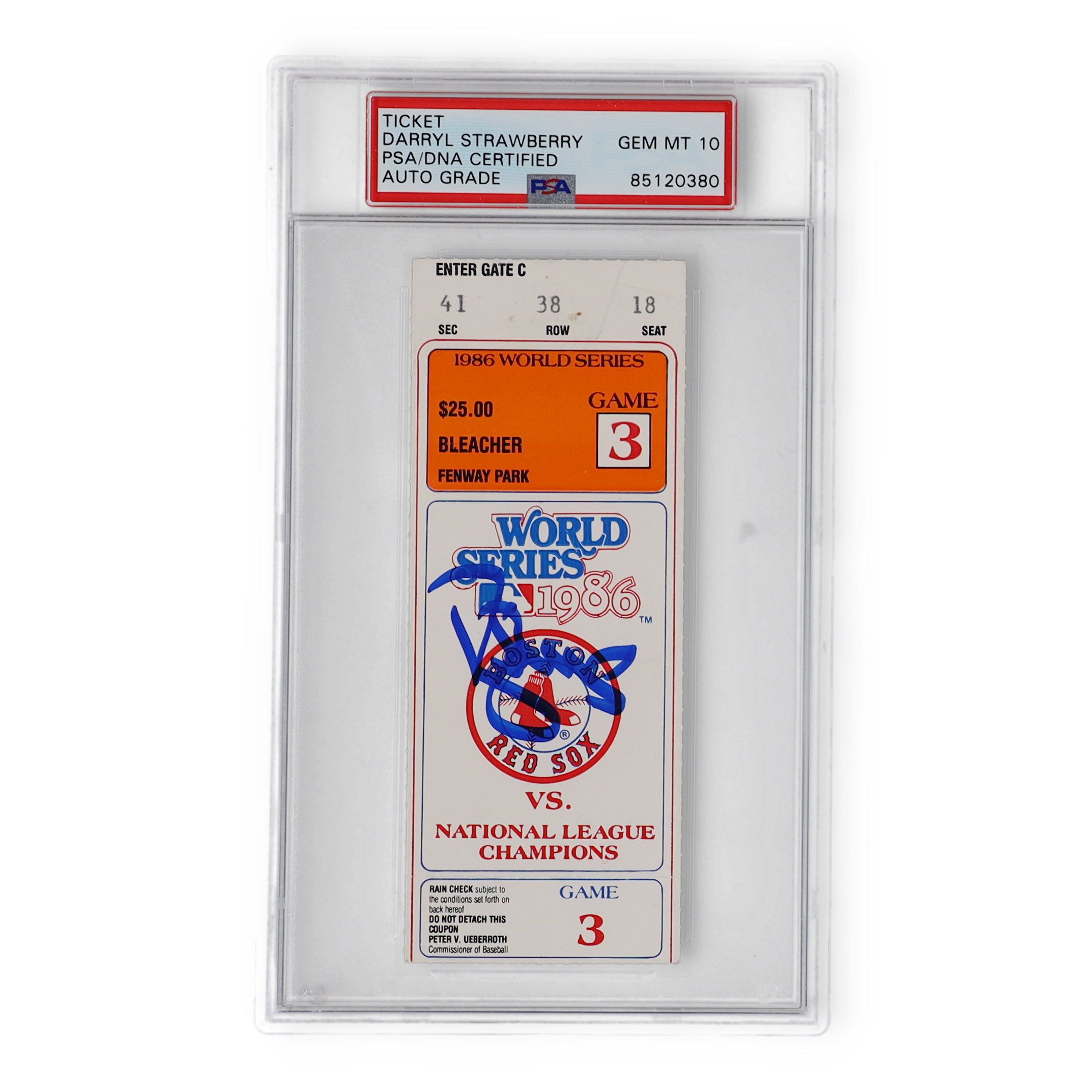 Darryl Strawberry Signed 1986 Original World Series Game 3 Ticket (PSA | Auto Grade 10) at PristineAuction.com Darryl Strawberry Signed 1986 Original World Series Game 3 Ticket (PSA | Auto Grade 10) at PristineAuction.com