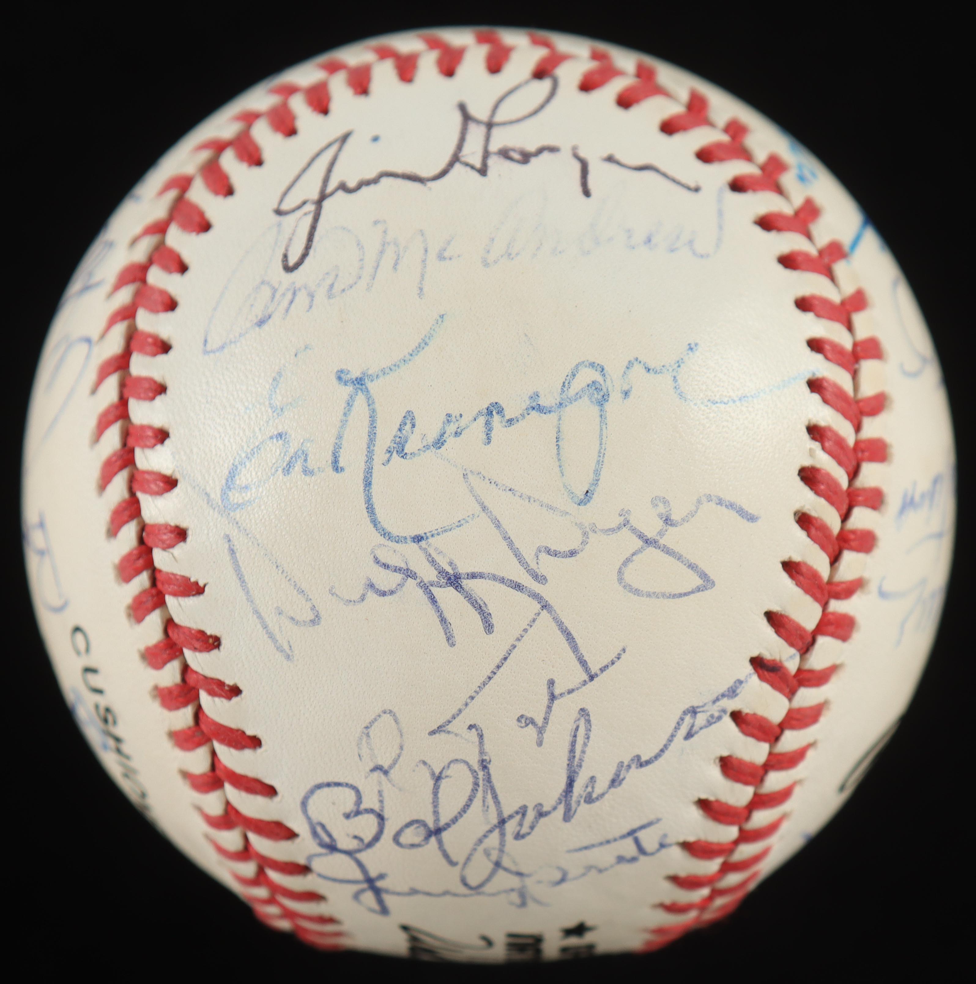 1969 Mets ONL Baseball Team-Signed by (23) with Tom Seaver, Ron Swoboda, Bud Harrelson, Ed Kranepool with Display Case (PSA) at PristineAuction.com 1969 Mets ONL Baseball Team-Signed by (23) with Tom Seaver, Ron Swoboda, Bud Harrelson, Ed Kranepool with Display Case (PSA) at PristineAuction.com