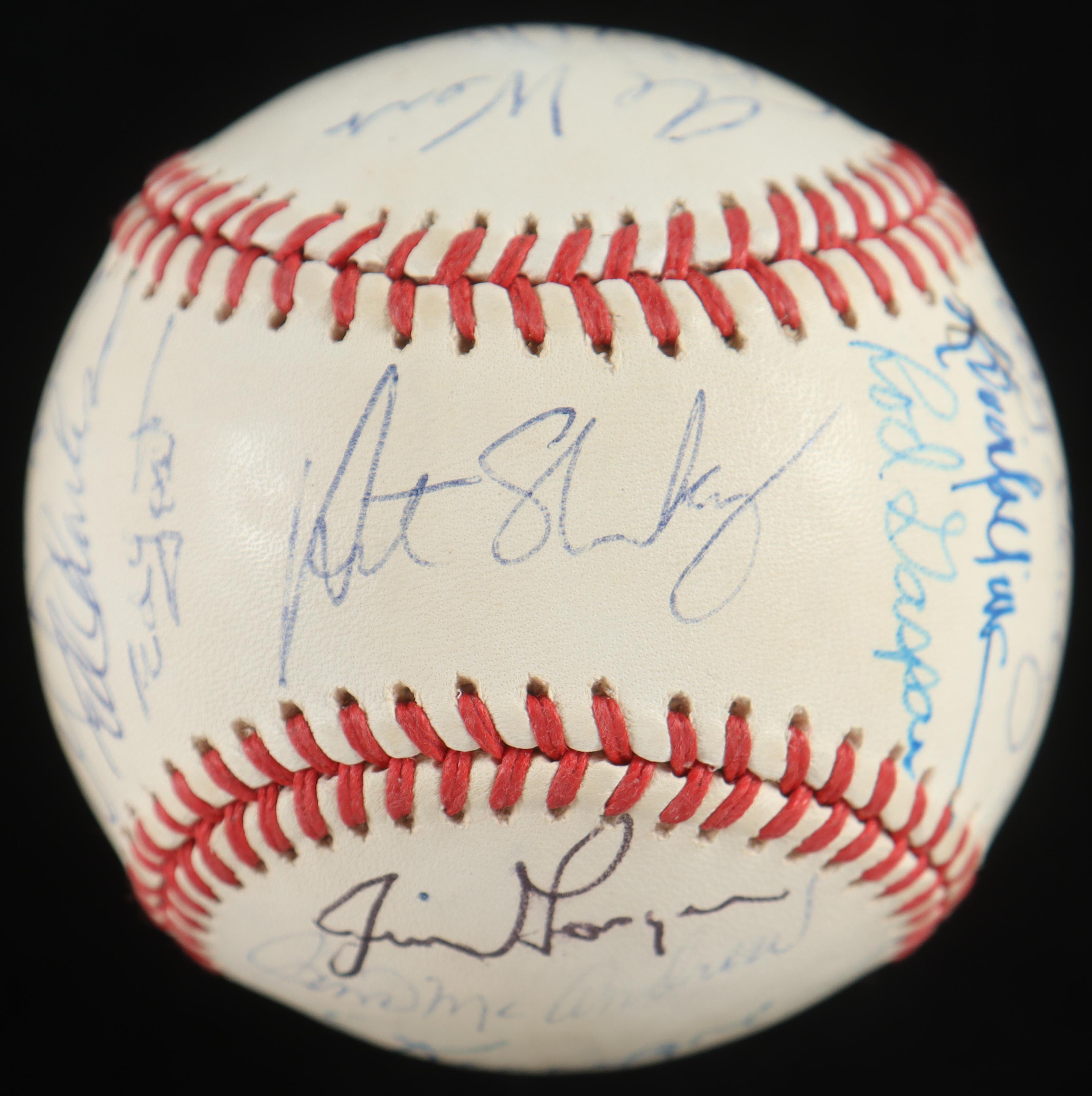 1969 Mets ONL Baseball Team-Signed by (23) with Tom Seaver, Ron Swoboda, Bud Harrelson, Ed Kranepool with Display Case (PSA) at PristineAuction.com 1969 Mets ONL Baseball Team-Signed by (23) with Tom Seaver, Ron Swoboda, Bud Harrelson, Ed Kranepool with Display Case (PSA) at PristineAuction.com