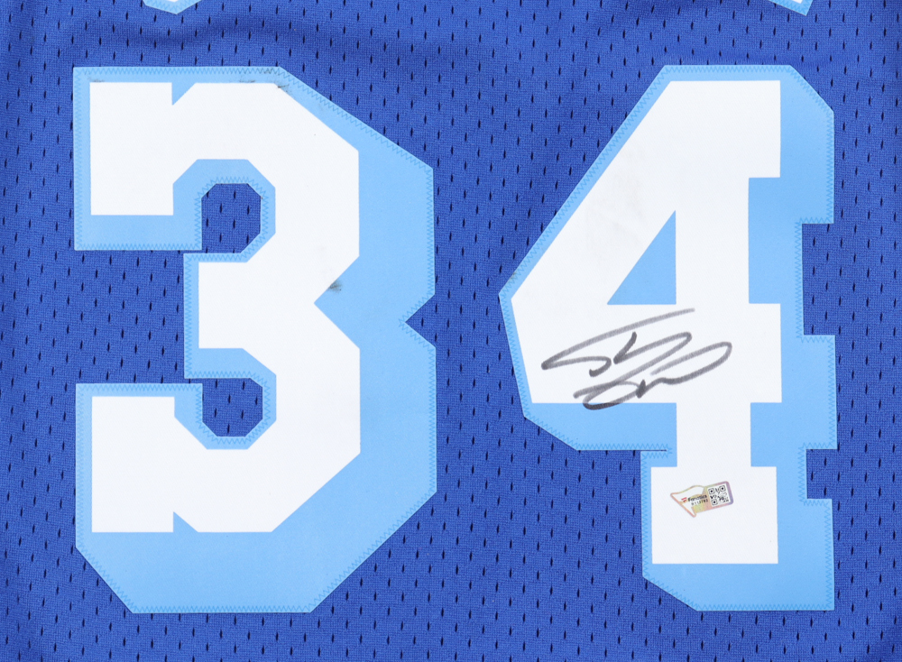 Shaquille O'Neal Signed Lakers Jersey (Fanatics) at PristineAuction.com Shaquille O'Neal Signed Lakers Jersey (Fanatics) at PristineAuction.com