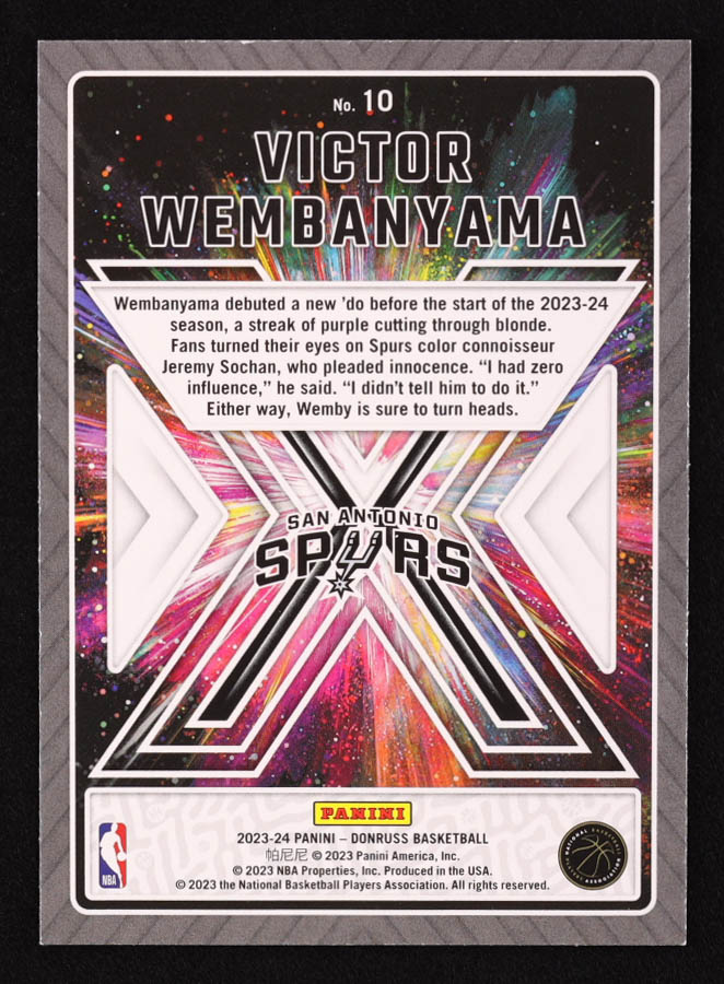 Victor Wembanyama 2023-24 Donruss Great X-Pectations #10 RC at PristineAuction.com Victor Wembanyama 2023-24 Donruss Great X-Pectations #10 RC at PristineAuction.com