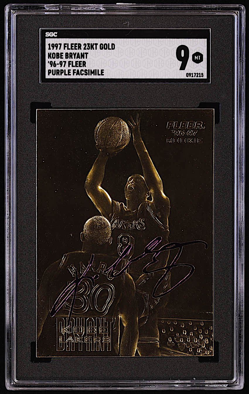 Kobe Bryant 1996-97 Fleer Purple Signature 23Kt Gold RC (SGC 9) at PristineAuction.com Kobe Bryant 1996-97 Fleer Purple Signature 23Kt Gold RC (SGC 9) at PristineAuction.com
