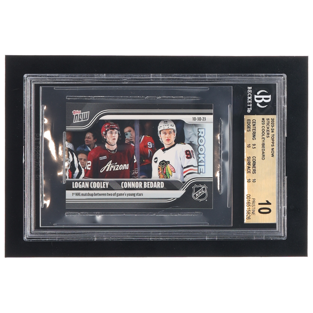 Logan Cooley / Connor Bedard 2023-24 Topps Now Stickers #23 RC (BGS 10 ...