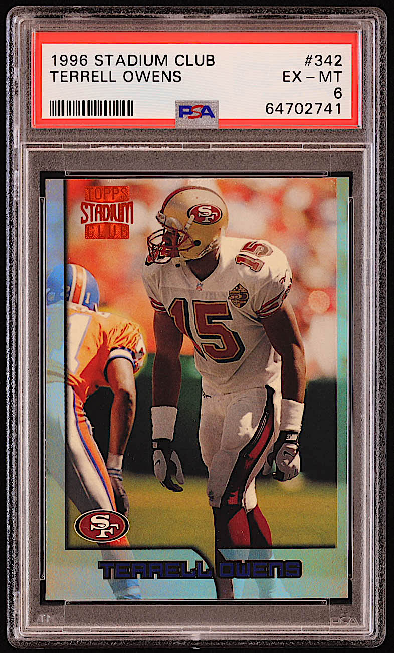 Terrell Owens 1996 Stadium Club #342 SP RC (PSA 6) at PristineAuction.com Terrell Owens 1996 Stadium Club #342 SP RC (PSA 6) at PristineAuction.com