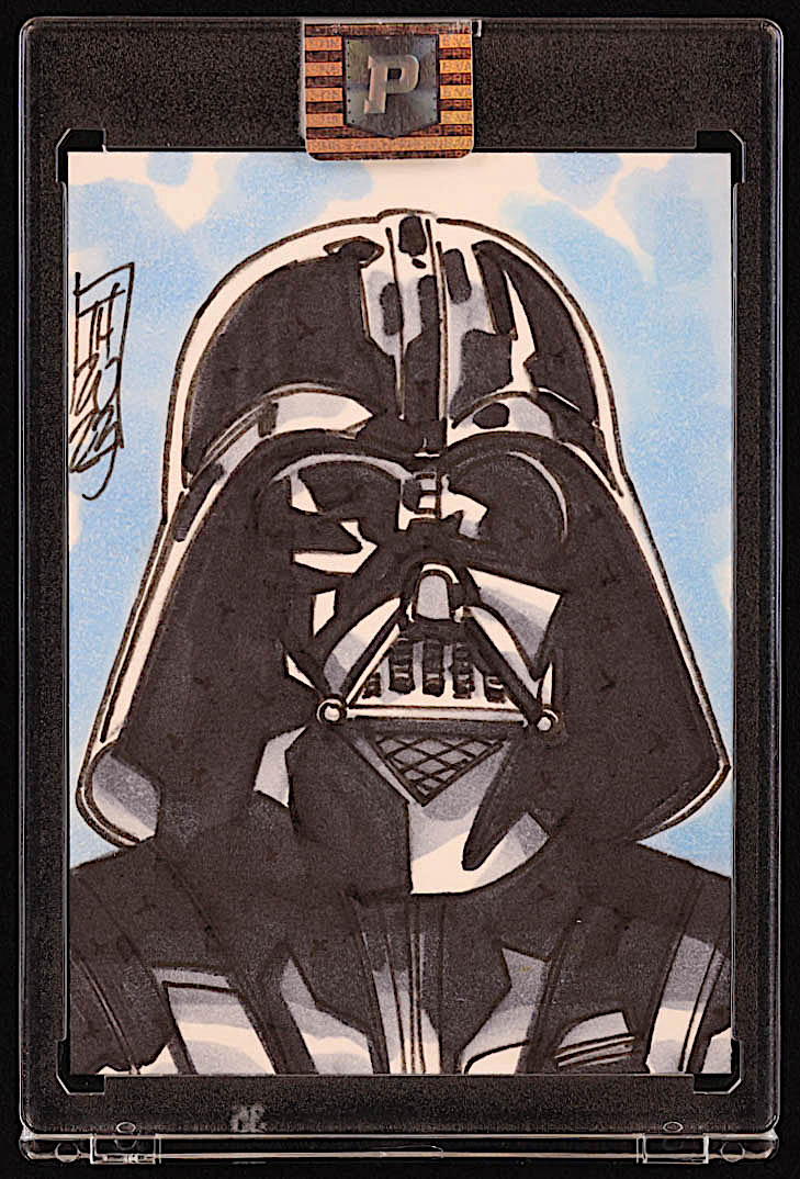Darth Vader | James Earl Jones | Star Wars | Original Art Sketch Card by Tom Hodges (1/1 Original Art) at PristineAuction.com Darth Vader | James Earl Jones | Star Wars | Original Art Sketch Card by Tom Hodges (1/1 Original Art) at PristineAuction.com