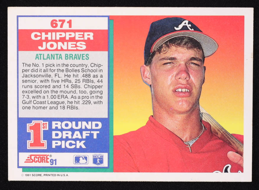 Chipper Jones 1991 Score #671 RC at PristineAuction.com Chipper Jones 1991 Score #671 RC at PristineAuction.com