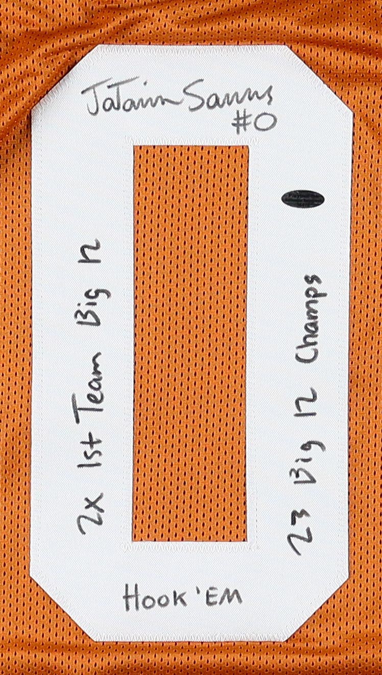 Ja'Tavion Sanders Signed Jersey With Multiple Inscriptions (Playball Ink) at PristineAuction.com Ja'Tavion Sanders Signed Jersey With Multiple Inscriptions (Playball Ink) at PristineAuction.com