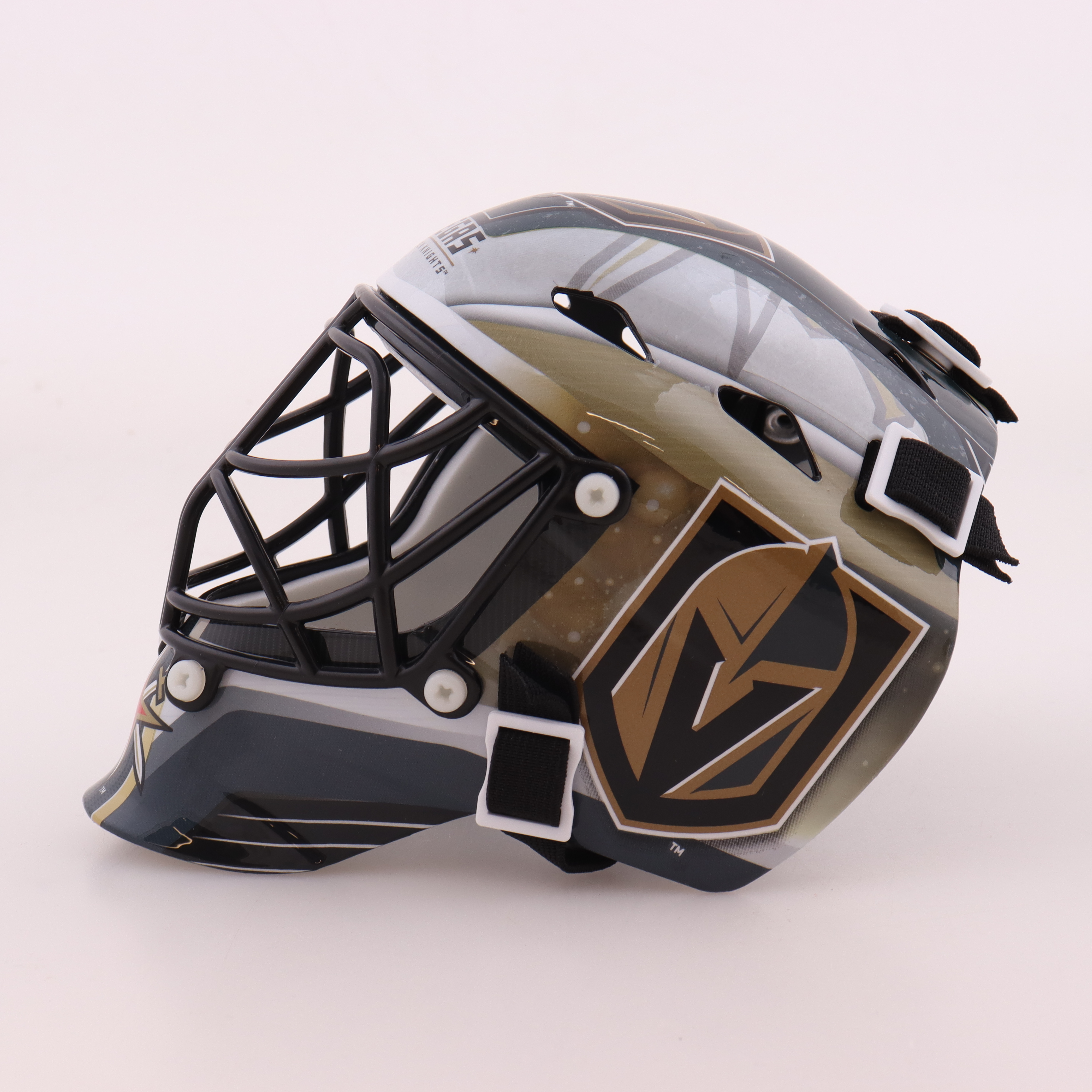 Logan Thompson Signed Golden Knights Mini Goalie Helmet (JSA) at PristineAuction.com Logan Thompson Signed Golden Knights Mini Goalie Helmet (JSA) at PristineAuction.com