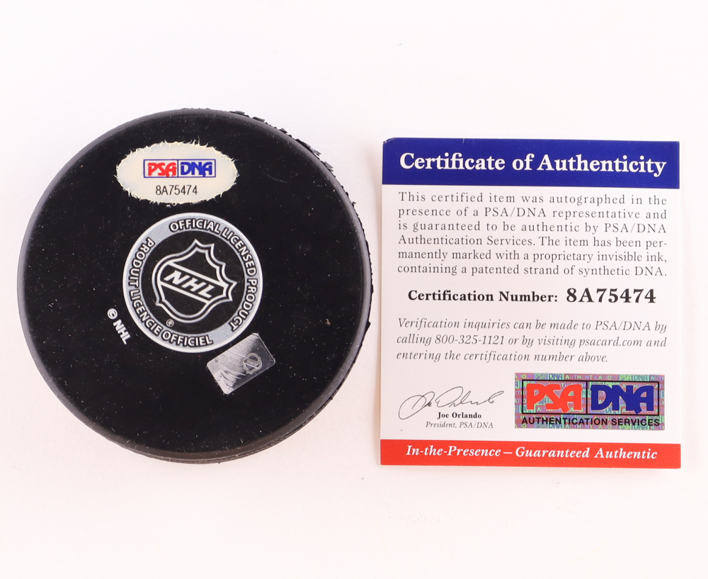 Bobby Hull Signed Blackhawks Logo Hockey Puck Inscribed "HOF 1983" (PSA) at PristineAuction.com Bobby Hull Signed Blackhawks Logo Hockey Puck Inscribed "HOF 1983" (PSA) at PristineAuction.com