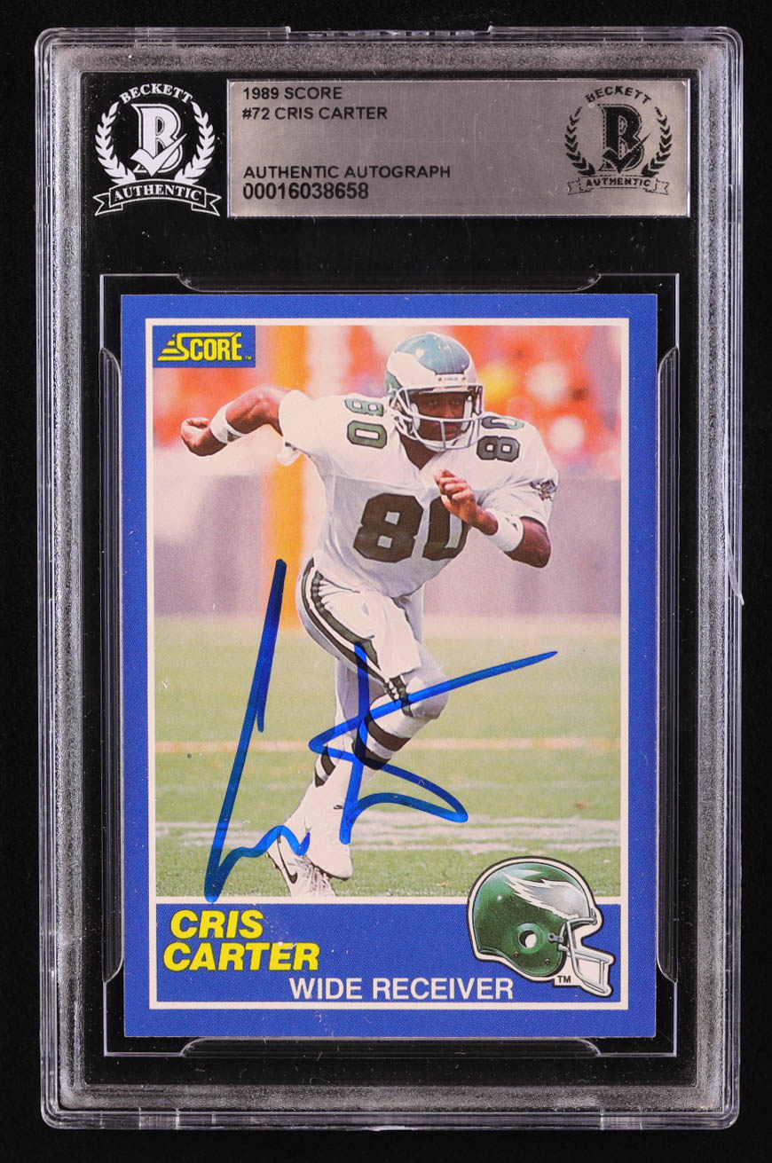 Cris Carter Signed 1989 Score #72 RC (BGS) at PristineAuction.com Cris Carter Signed 1989 Score #72 RC (BGS) at PristineAuction.com