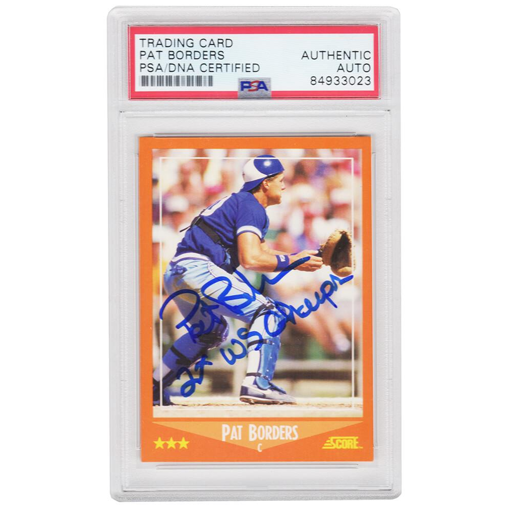 Pat Borders Signed 1988 Score Rookie/Traded 99T Inscribed "92 WS