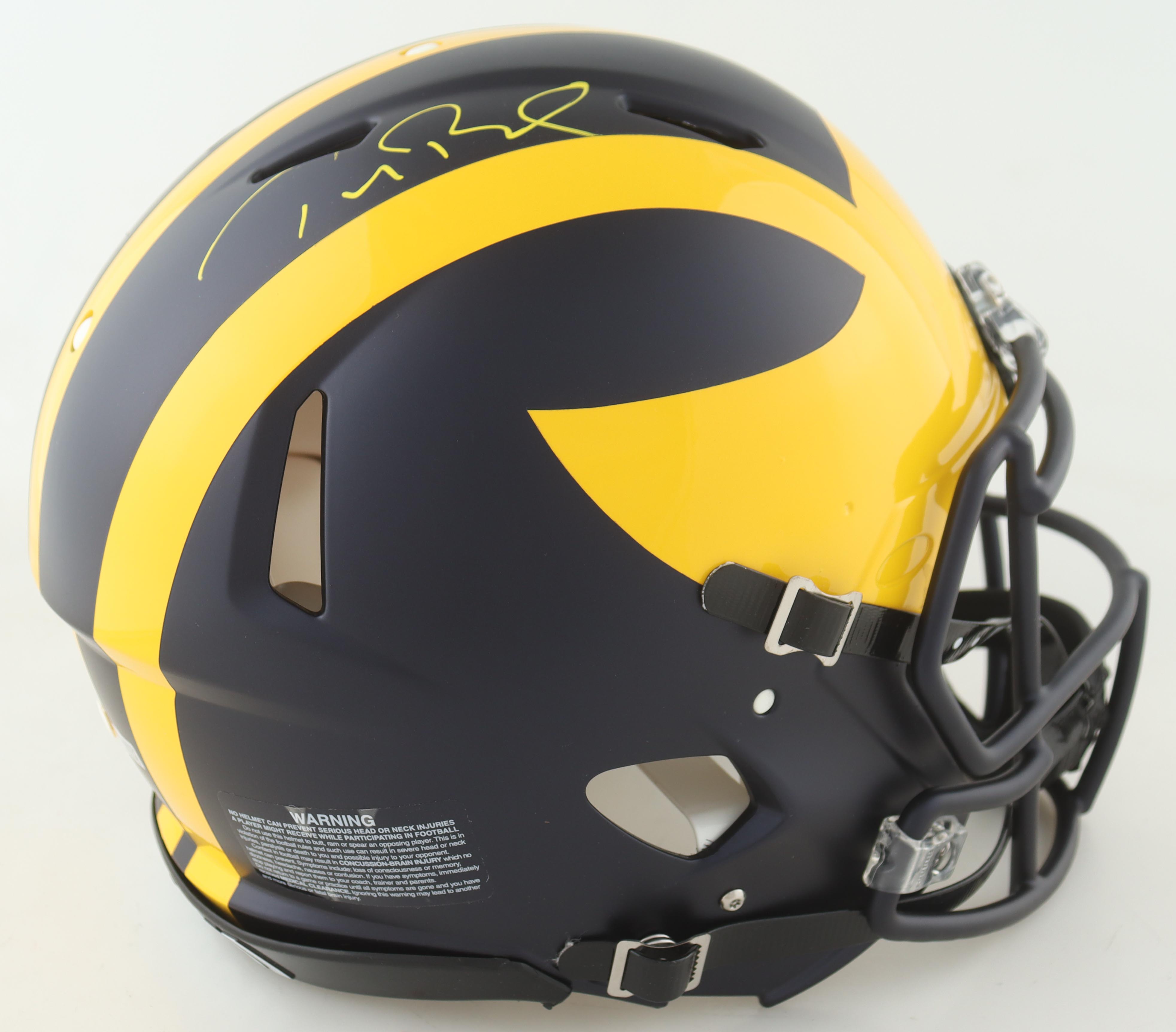 Tom Brady Signed Michigan Wolverines Full-Size Authentic On-Field Speed Helmet (Fanatics) at PristineAuction.com Tom Brady Signed Michigan Wolverines Full-Size Authentic On-Field Speed Helmet (Fanatics) at PristineAuction.com