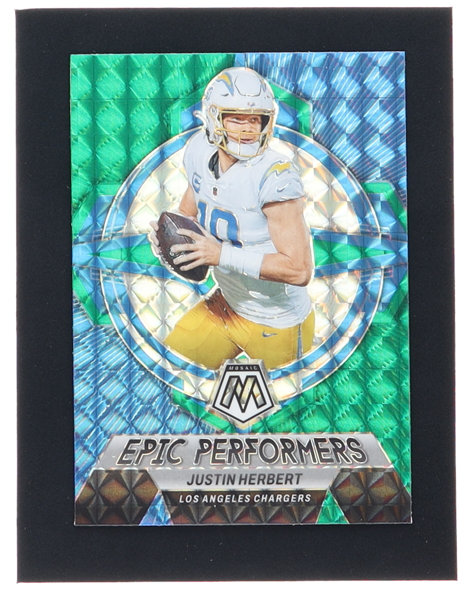 Justin Herbert 2023 Panini Mosaic Epic Performers Mosaic Green #9 at PristineAuction.com Justin Herbert 2023 Panini Mosaic Epic Performers Mosaic Green #9 at PristineAuction.com