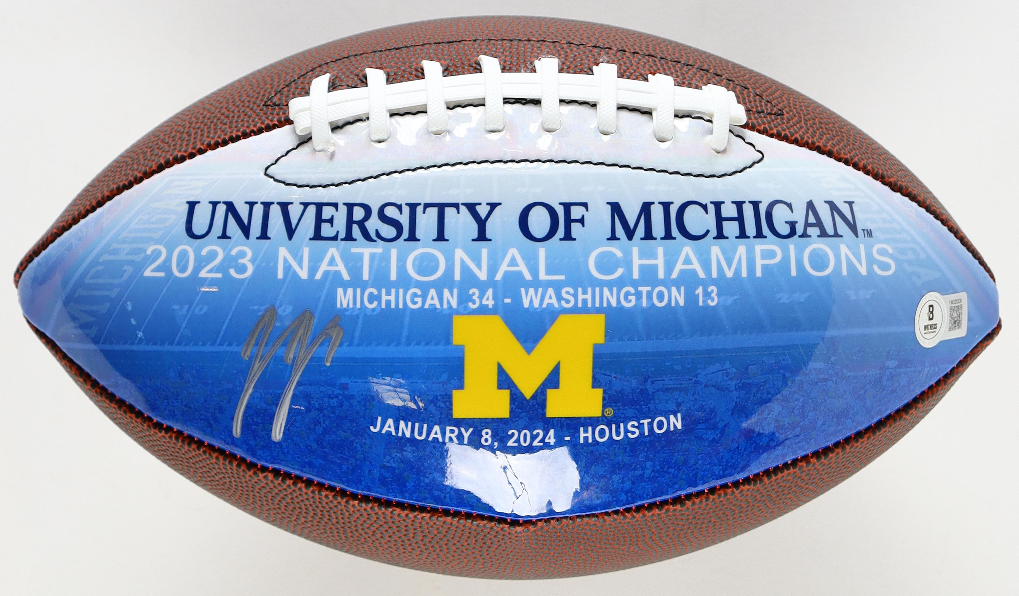 J.J. McCarthy Signed Wolverines 2023 National Champions Football (Beckett) at PristineAuction.com J.J. McCarthy Signed Wolverines 2023 National Champions Football (Beckett) at PristineAuction.com