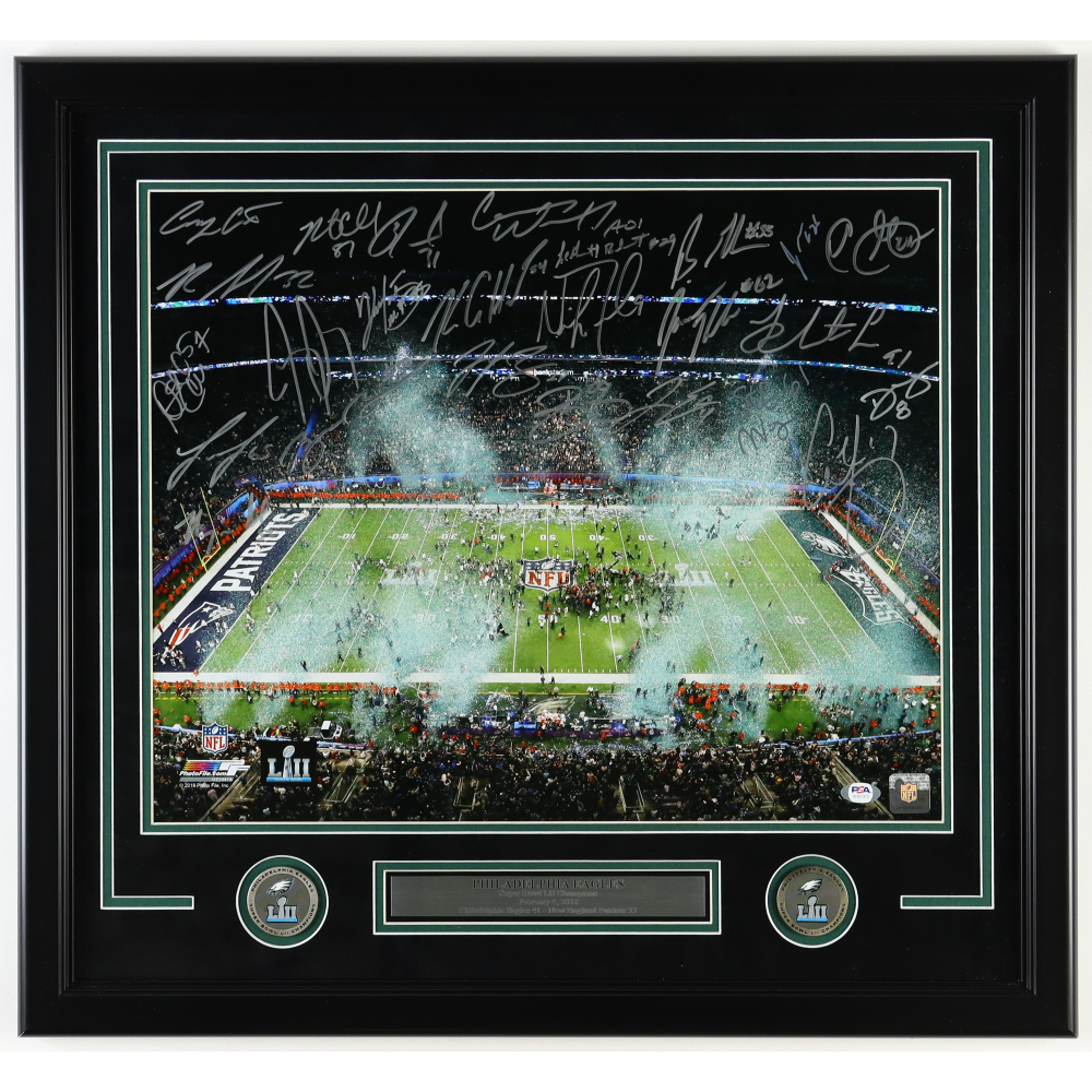2017 Eagles Super Bowl LII Champions Custom Framed Photo Team-Signed By ...