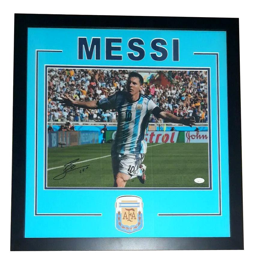 Lionel Messi Signed Team Argentina Custom Framed Photo (JSA) | Pristine ...
