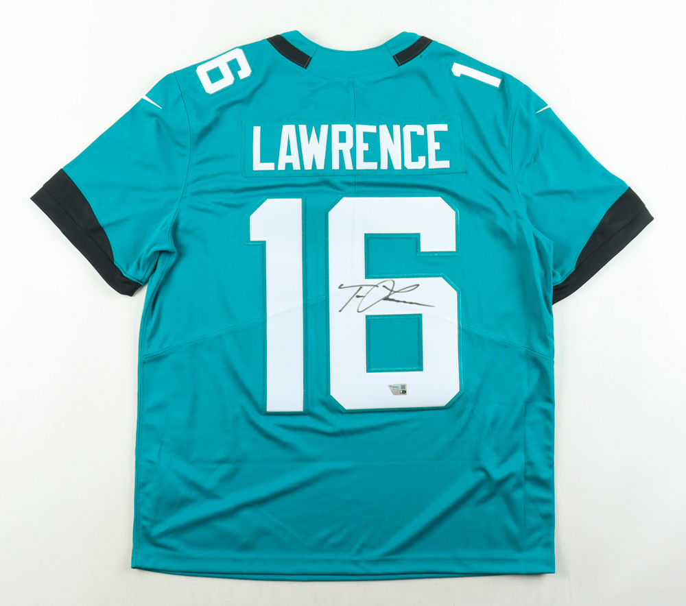 thumbnail image 2 of Custom Sewn Trevor Lawrence Jacksonville Jaguars Teal Jersey - Stitched Letters & Numbers 2 of 6