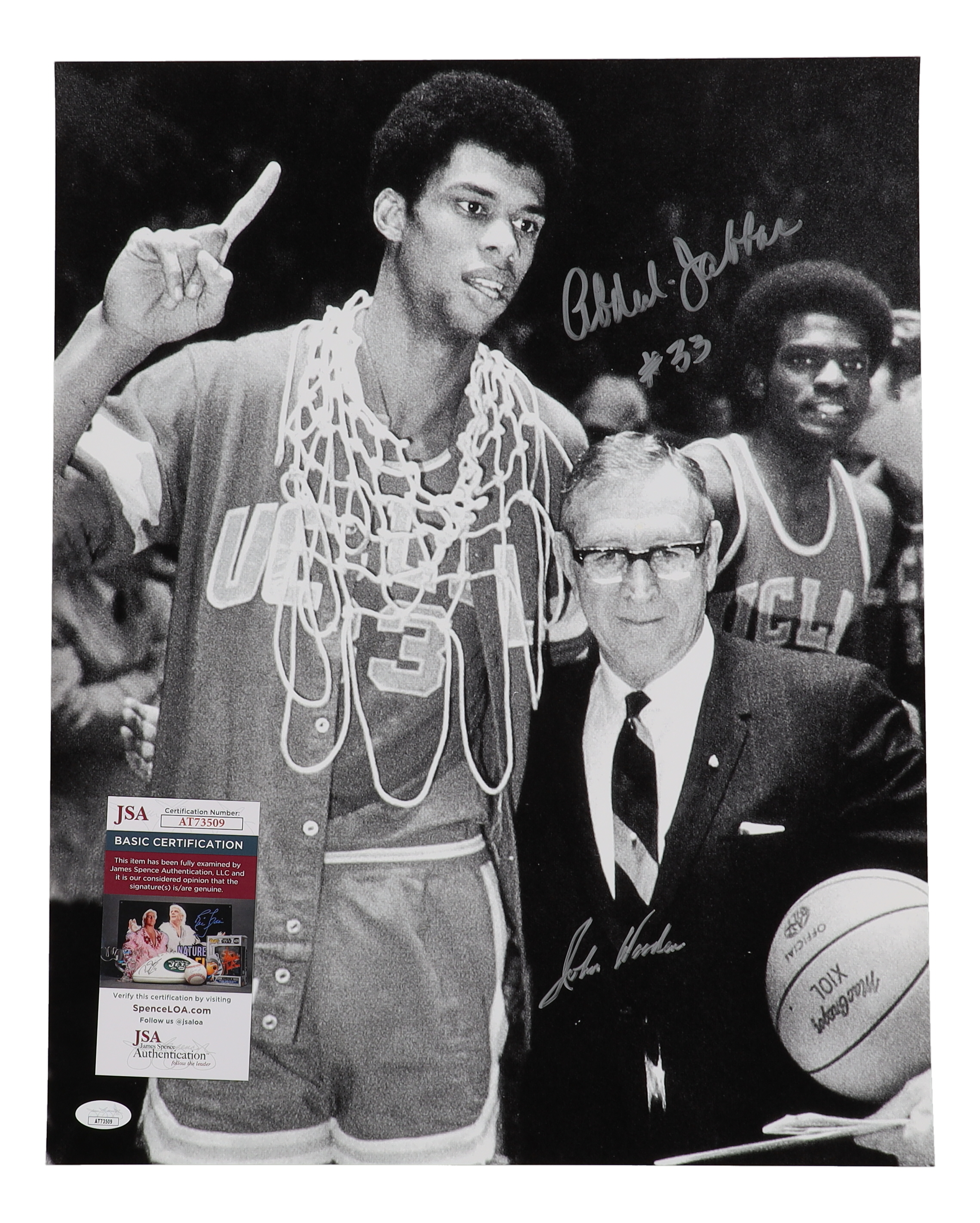 John Wooden & Kareem Abdul-Jabbar Signed UCLA Bruins 16x20 Photo (JSA) at PristineAuction.com John Wooden & Kareem Abdul-Jabbar Signed UCLA Bruins 16x20 Photo (JSA) at PristineAuction.com