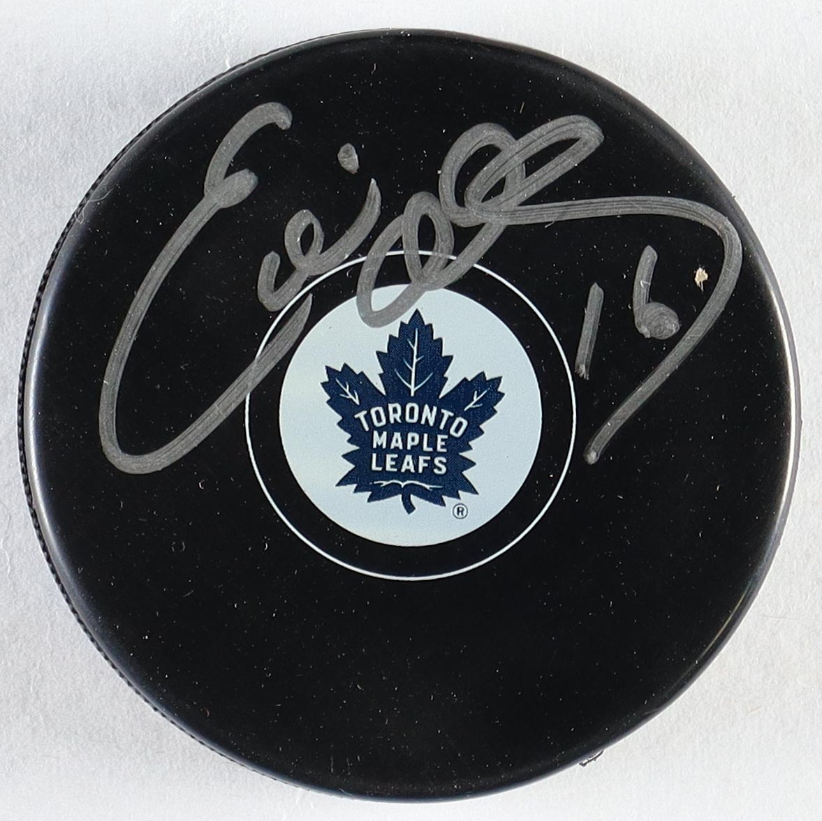 Eddie Olczyk Signed Maple Leafs Logo Hockey Puck (JSA) at PristineAuction.com Eddie Olczyk Signed Maple Leafs Logo Hockey Puck (JSA) at PristineAuction.com