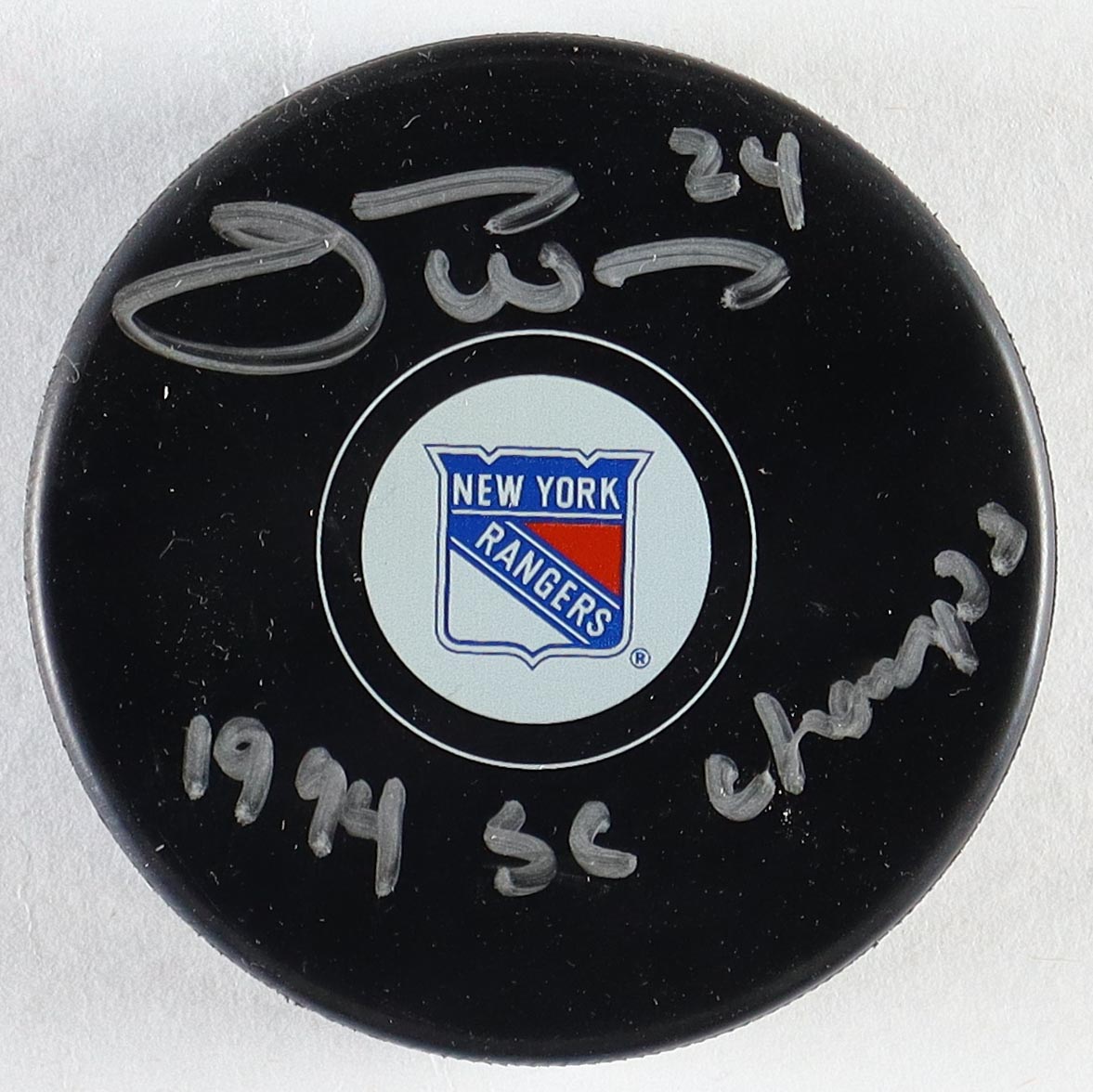 Jay Wells Signed Rangers Logo Hockey Puck Inscribed "1994 SC Champs" (JSA) at PristineAuction.com Jay Wells Signed Rangers Logo Hockey Puck Inscribed "1994 SC Champs" (JSA) at PristineAuction.com