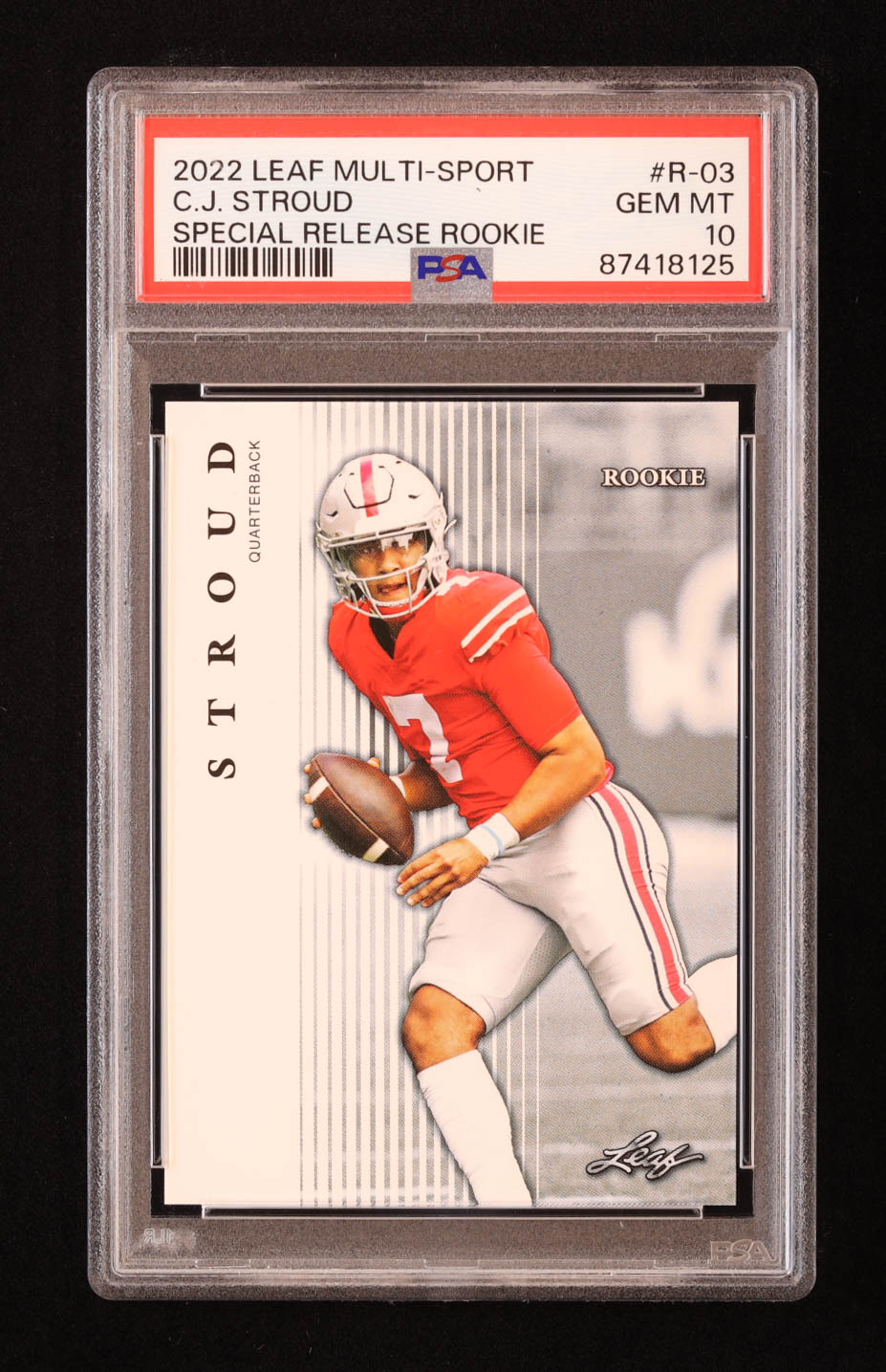 CJ Stroud 2022 Leaf Special Release Rookie #R03 RC (PSA 10) at PristineAuction.com CJ Stroud 2022 Leaf Special Release Rookie #R03 RC (PSA 10) at PristineAuction.com