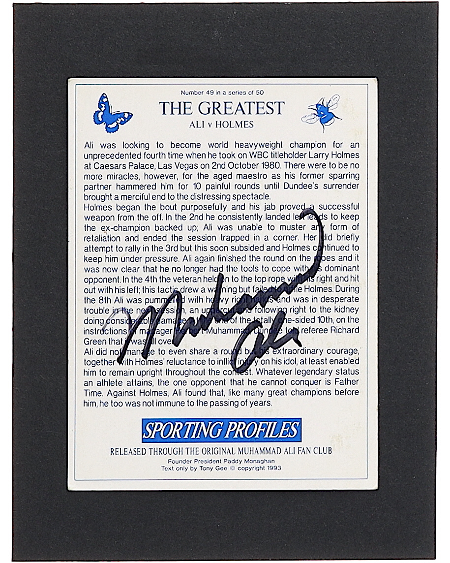 Muhammad Ali Signed 1993 Sporting Profiles The Greatest #49 Ali v ...