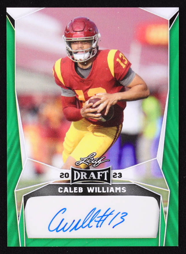 Caleb Williams 2023 Leaf Draft Autographs Green #BACW2 RC at PristineAuction.com Caleb Williams 2023 Leaf Draft Autographs Green #BACW2 RC at PristineAuction.com