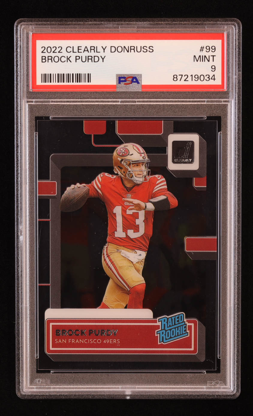 Brock Purdy 2022 Clearly Donruss #99 RR RC (PSA 9) at PristineAuction.com Brock Purdy 2022 Clearly Donruss #99 RR RC (PSA 9) at PristineAuction.com
