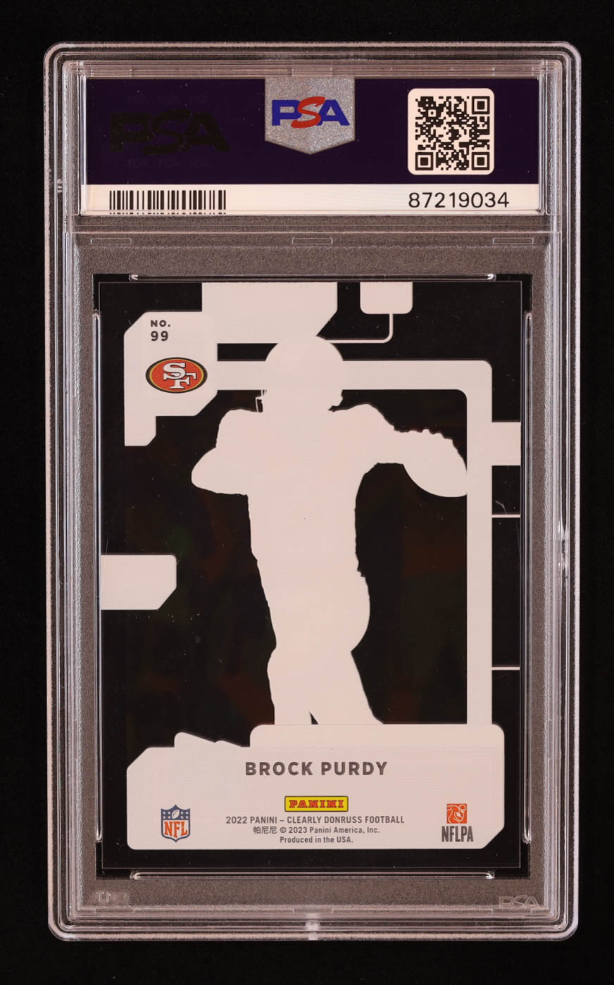 Brock Purdy 2022 Clearly Donruss #99 RR RC (PSA 9) at PristineAuction.com Brock Purdy 2022 Clearly Donruss #99 RR RC (PSA 9) at PristineAuction.com