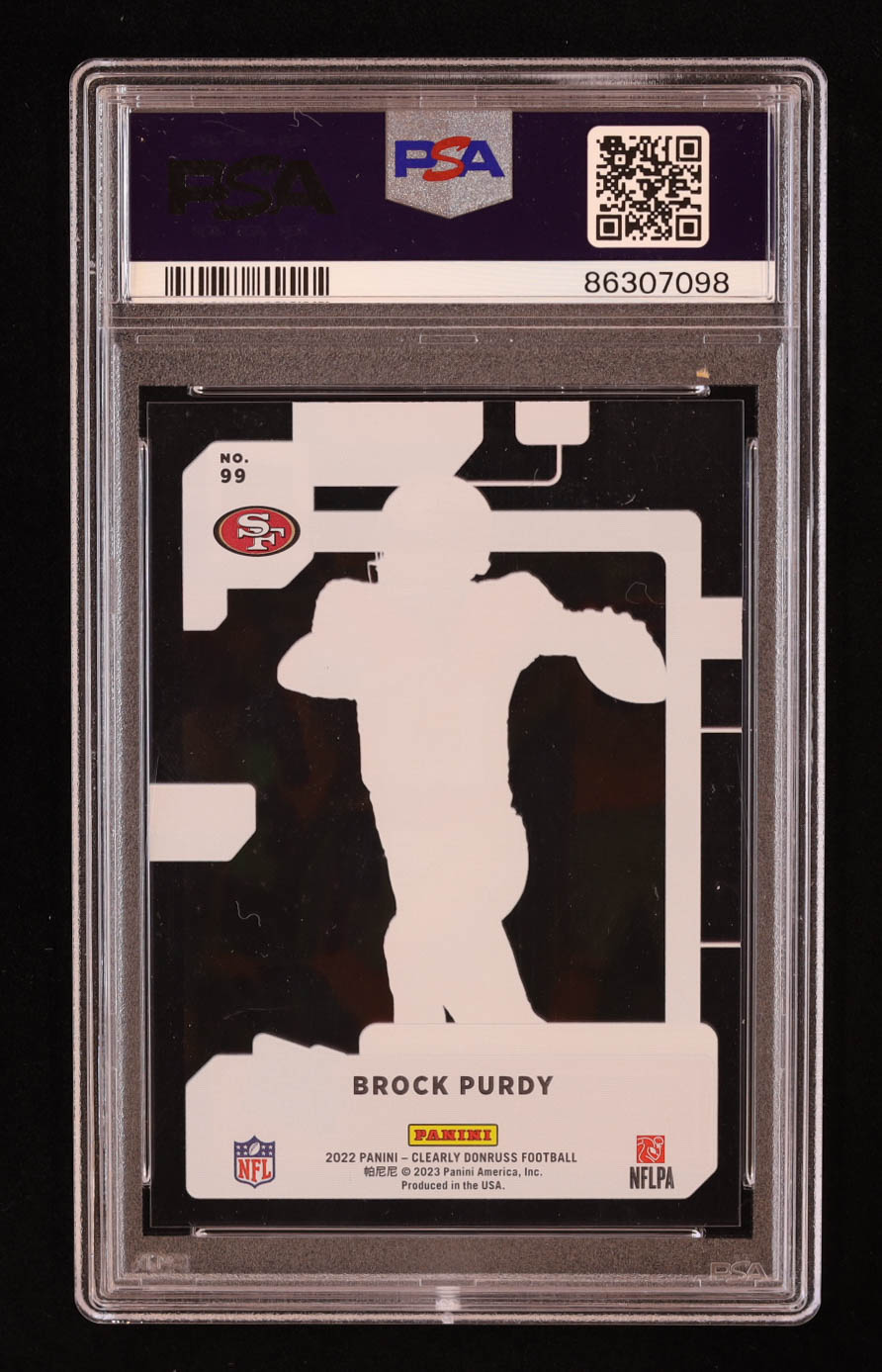 Brock Purdy 2022 Clearly Donruss #99 RR RC (PSA 9) at PristineAuction.com Brock Purdy 2022 Clearly Donruss #99 RR RC (PSA 9) at PristineAuction.com