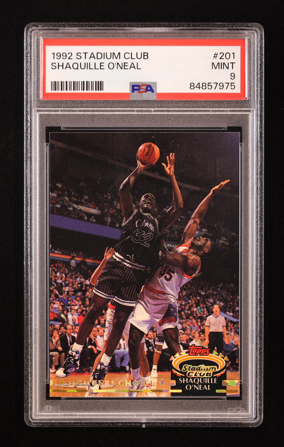 Shaquille O'Neal 1992-93 Stadium Club #201 MC RC (PSA 9) at PristineAuction.com Shaquille O'Neal 1992-93 Stadium Club #201 MC RC (PSA 9) at PristineAuction.com