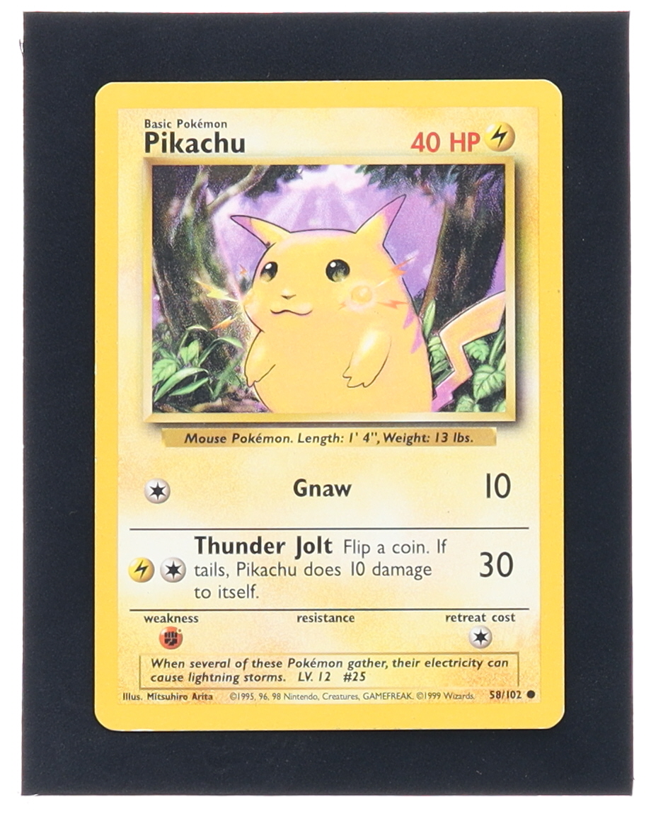Pikachu 1999 Pokemon Base Unlimited #58 at PristineAuction.com Pikachu 1999 Pokemon Base Unlimited #58 at PristineAuction.com