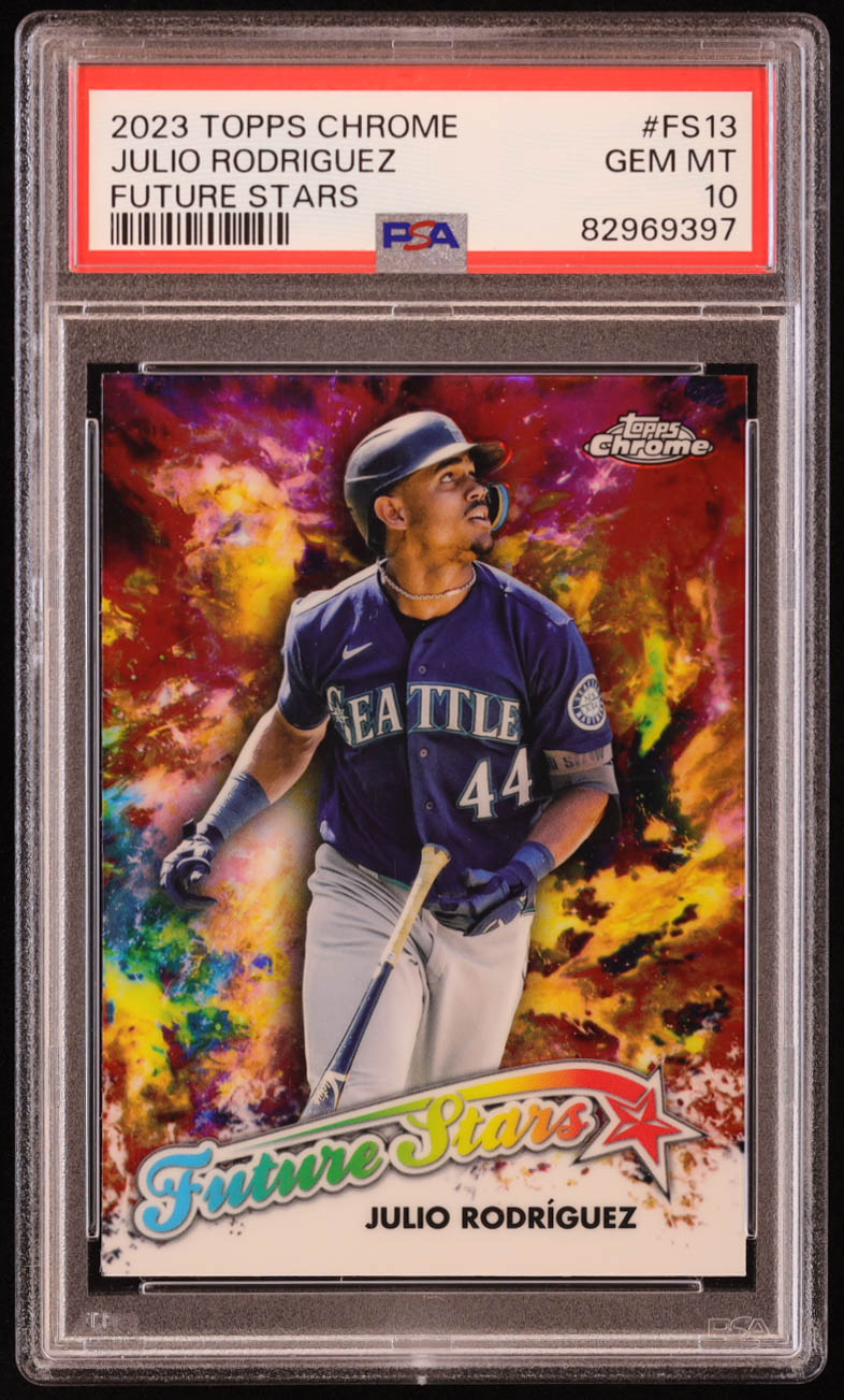 Julio Rodriguez 2023 Topps Chrome Future Stars #FS13 RC (PSA 10) at PristineAuction.com Julio Rodriguez 2023 Topps Chrome Future Stars #FS13 RC (PSA 10) at PristineAuction.com