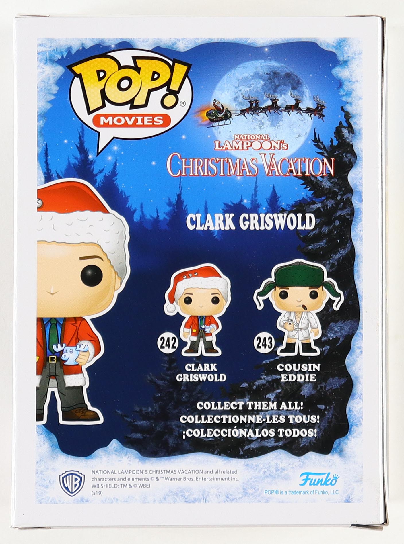 Chevy Chase Signed "National Lampoon's Christmas Vacation" #242 Clark Griswold Funko Pop! Vinyl Figure (JSA) (See Description) at PristineAuction.com Chevy Chase Signed "National Lampoon's Christmas Vacation" #242 Clark Griswold Funko Pop! Vinyl Figure (JSA) (See Description) at PristineAuction.com