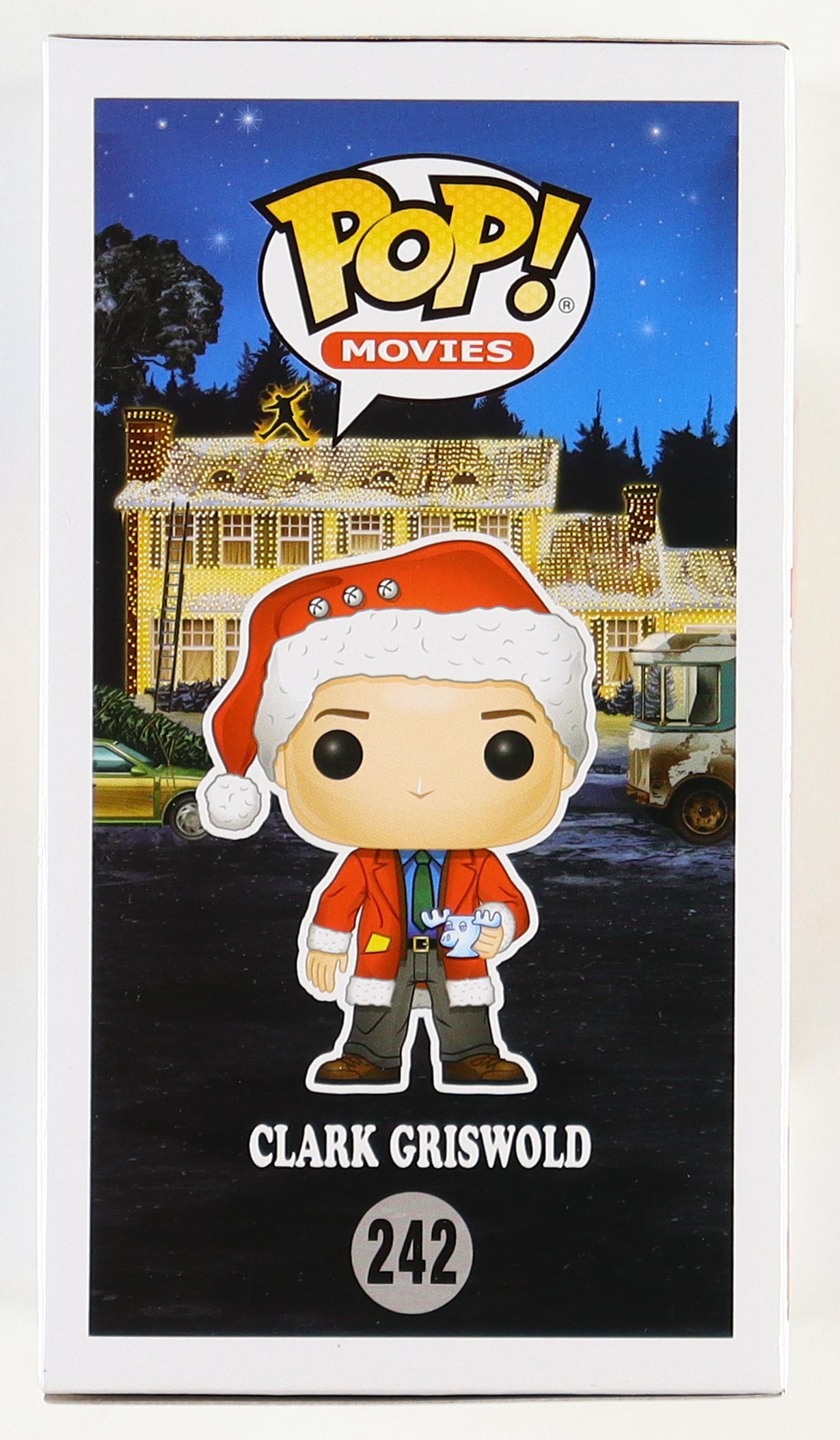 Chevy Chase Signed "National Lampoon's Christmas Vacation" #242 Clark Griswold Funko Pop! Vinyl Figure (JSA) (See Description) at PristineAuction.com Chevy Chase Signed "National Lampoon's Christmas Vacation" #242 Clark Griswold Funko Pop! Vinyl Figure (JSA) (See Description) at PristineAuction.com