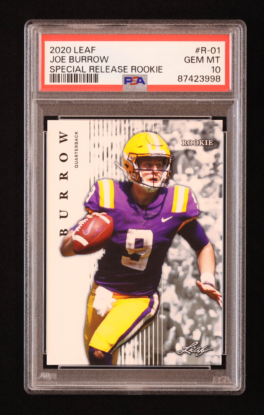 Joe Burrow 2020 Leaf Special Release Rookie #R01 RC (PSA 10) at PristineAuction.com Joe Burrow 2020 Leaf Special Release Rookie #R01 RC (PSA 10) at PristineAuction.com