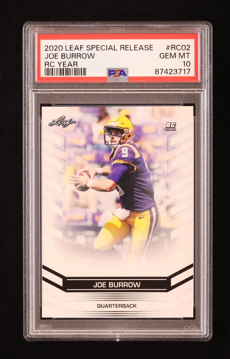 Joe Burrow 2020 Leaf Special Release RC Year #RC02 RC (PSA 10) at PristineAuction.com Joe Burrow 2020 Leaf Special Release RC Year #RC02 RC (PSA 10) at PristineAuction.com