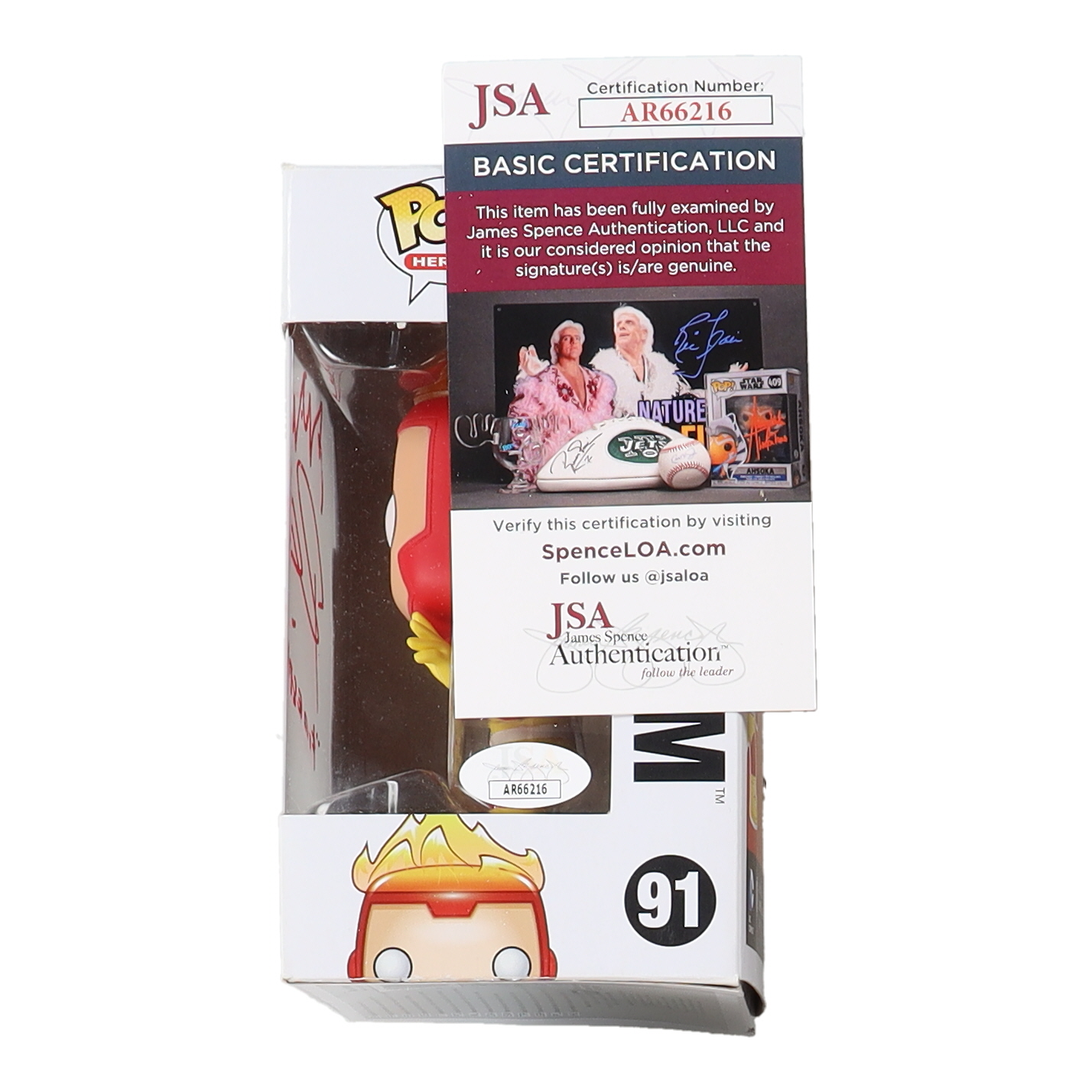 Robbie Amell Signed "DC Comics Super Heroes" #91 Firestorm Funko Pop! Vinyl Figure Inscribed "Firestorm" with Flame Sketch (JSA) at PristineAuction.com Robbie Amell Signed "DC Comics Super Heroes" #91 Firestorm Funko Pop! Vinyl Figure Inscribed "Firestorm" with Flame Sketch (JSA) at PristineAuction.com