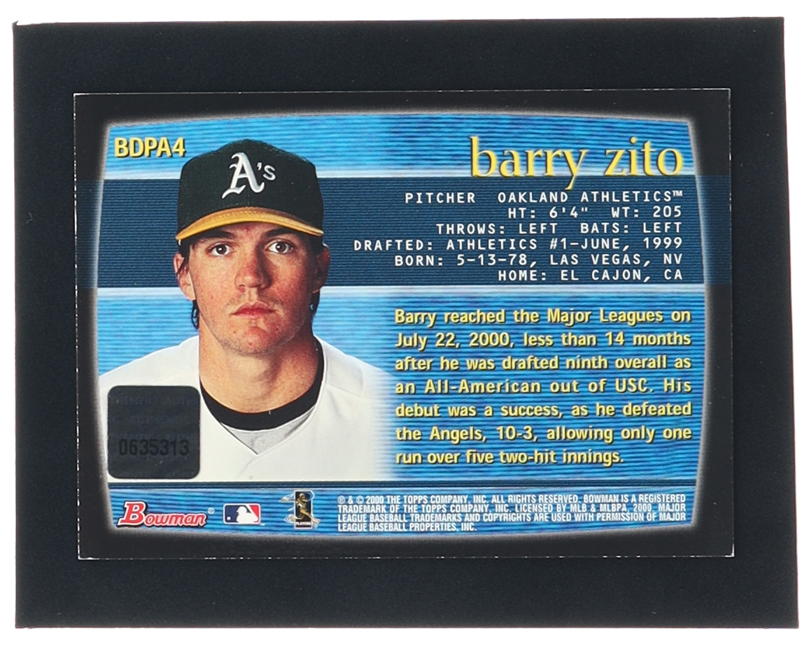 Barry Zito 2000 Bowman Draft Autographs #BDPA4 RC at PristineAuction.com Barry Zito 2000 Bowman Draft Autographs #BDPA4 RC at PristineAuction.com