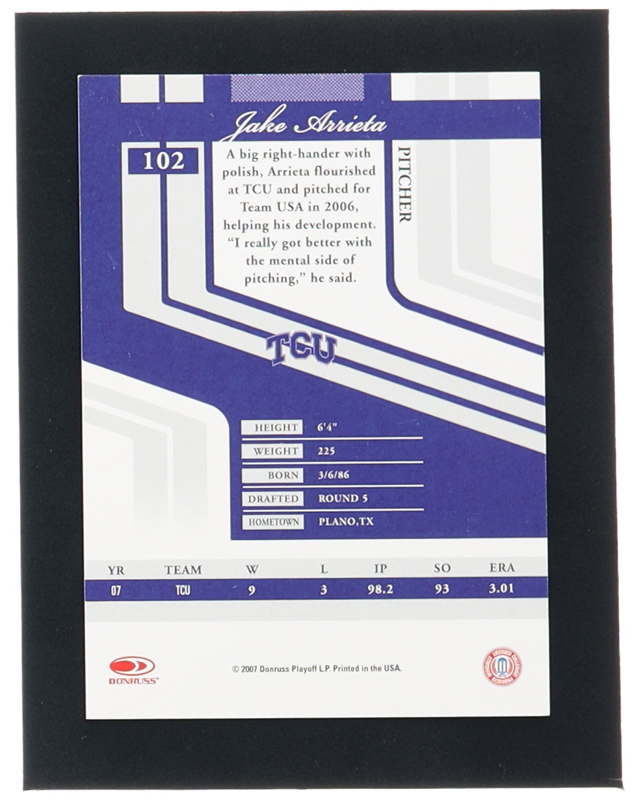 Jake Arrieta 2007 Donruss Elite Extra Edition Signature Aspirations #102 RC #347/949 at PristineAuction.com Jake Arrieta 2007 Donruss Elite Extra Edition Signature Aspirations #102 RC #347/949 at PristineAuction.com