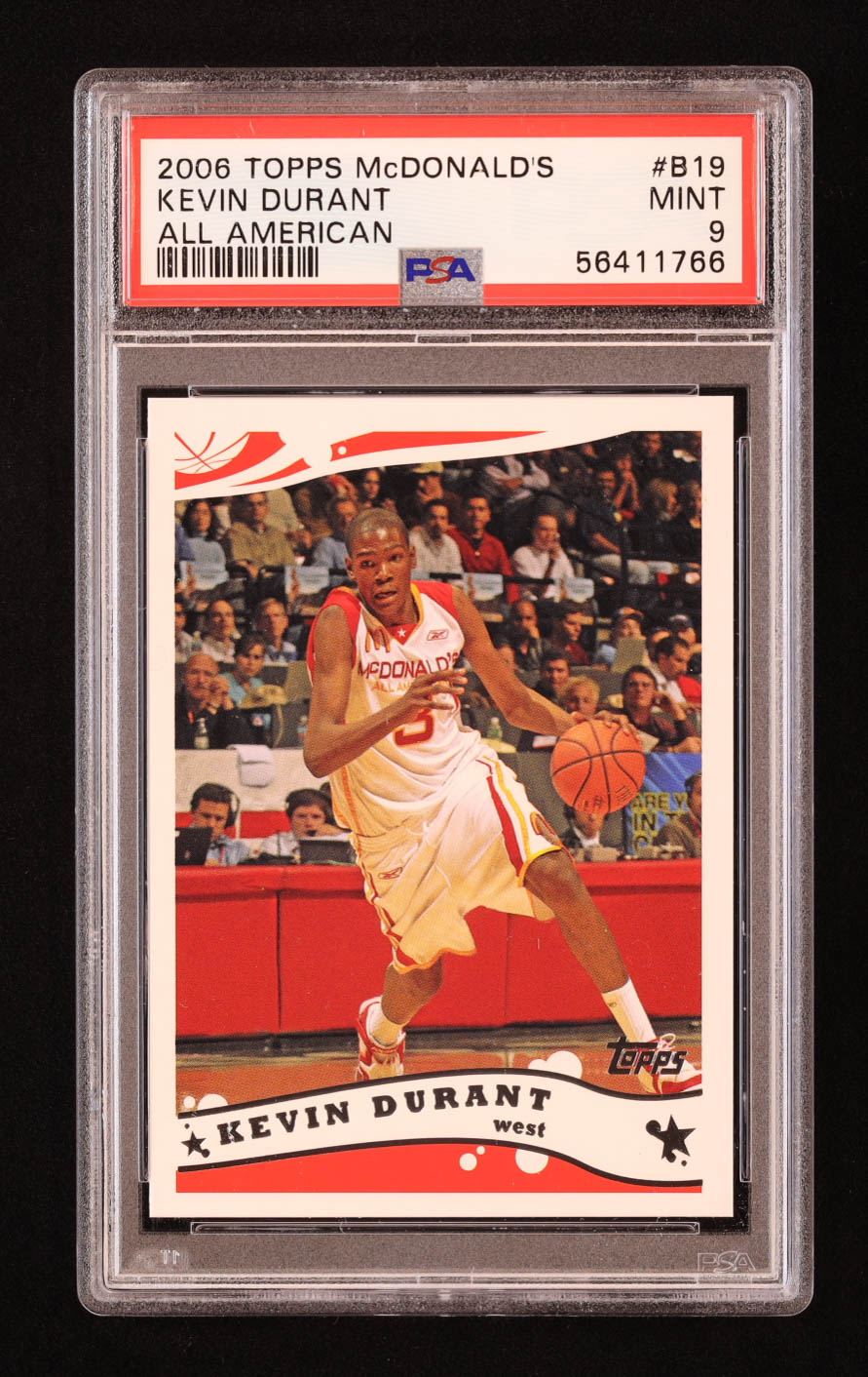 Kevin Durant 2006 Topps McDonald's All-American #B19 RC (PSA 9) at PristineAuction.com Kevin Durant 2006 Topps McDonald's All-American #B19 RC (PSA 9) at PristineAuction.com